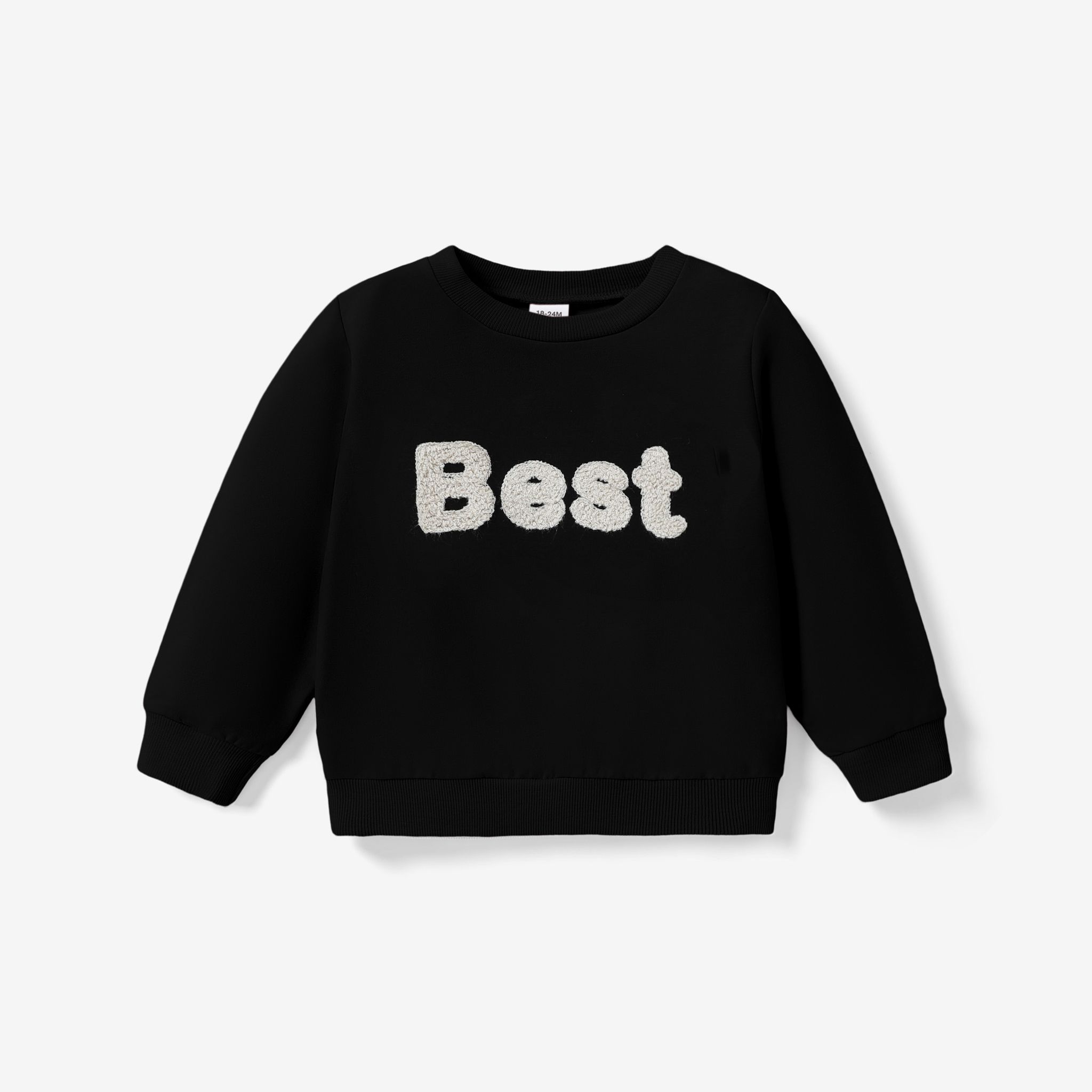 

Toddler Girl Letter Embroidered Pullover Sweatshirt