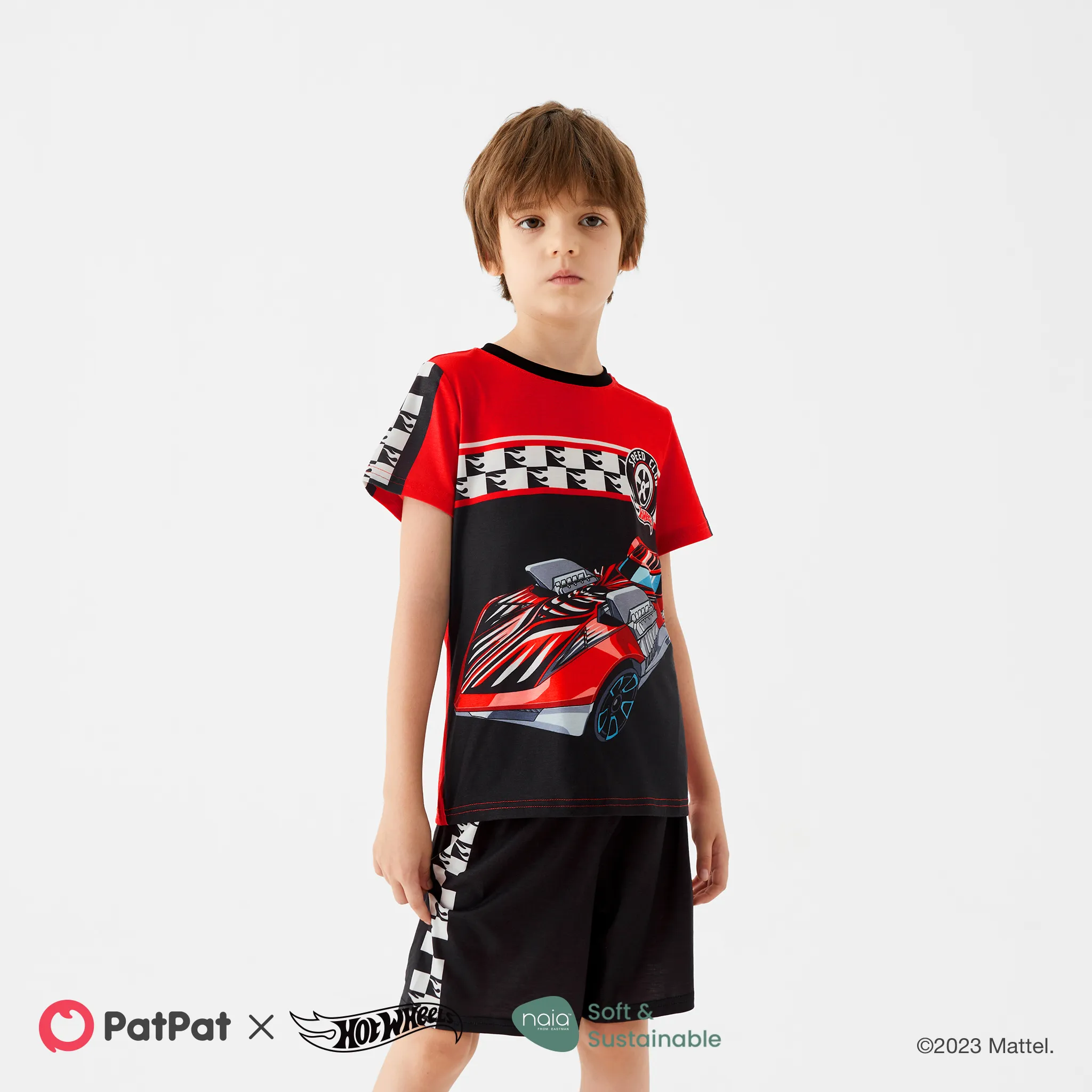 Hot Wheels Kid Girl/Boy 2pcs Vehicle Print Naia™ Short-sleeve Top and Shorts Set