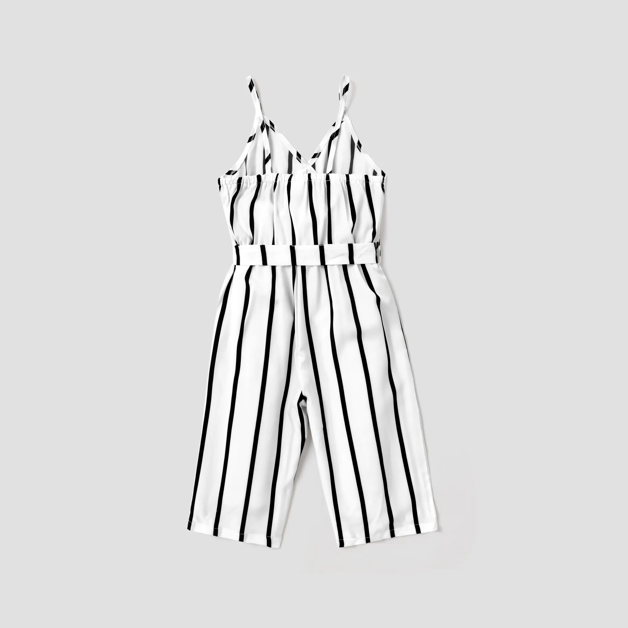 Kid Girl Stripe Surplice Neck Belted Cami Jumpsuits  image 2
