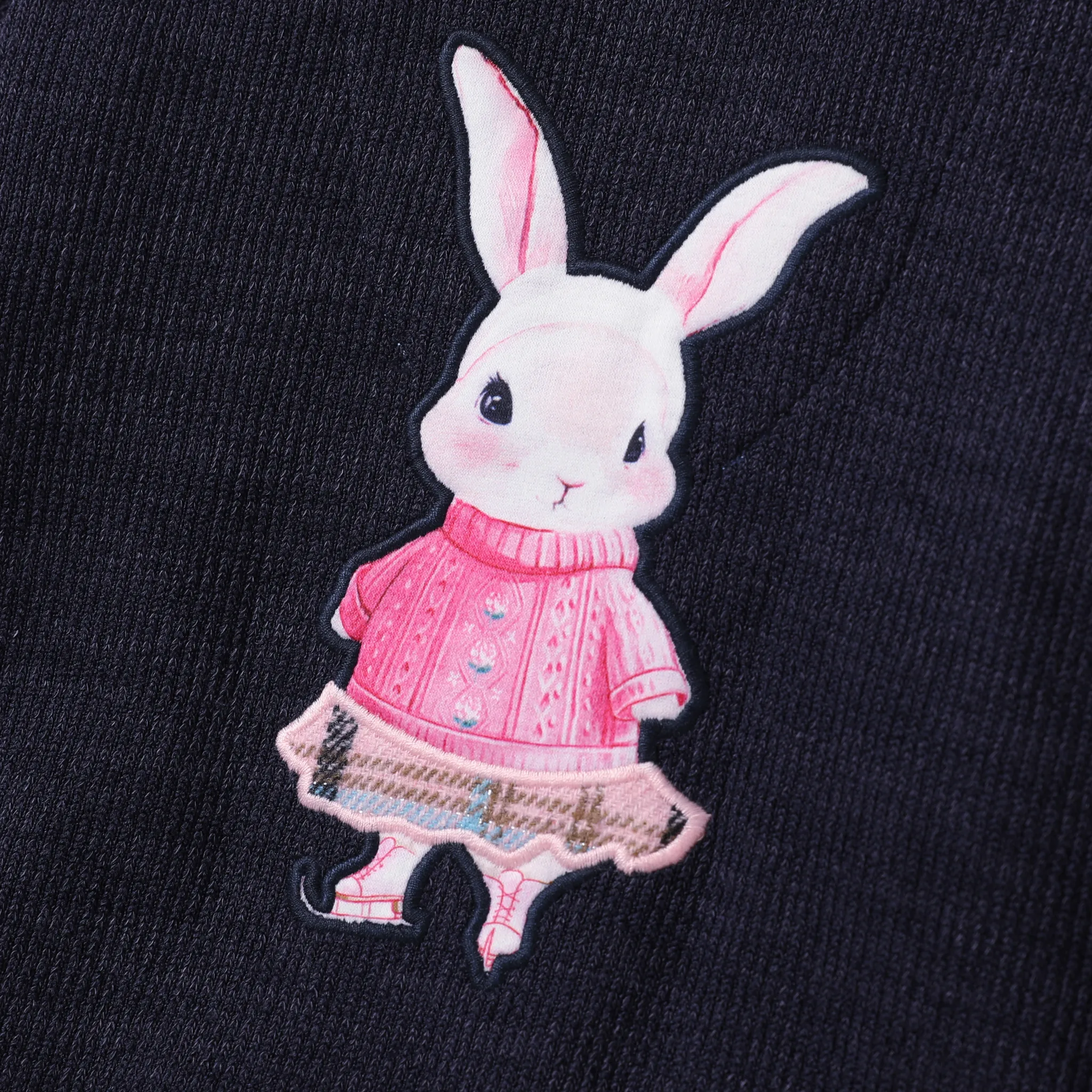 2pcs Toddler Girl Elegant Rabbit Long Sleeve Dress Deep Blue image 3