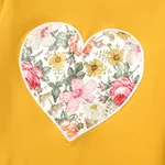 2-piece Kid Girl Floral Print Heart Pattern  Pullover Sweatshirt and Pants Set  image 3