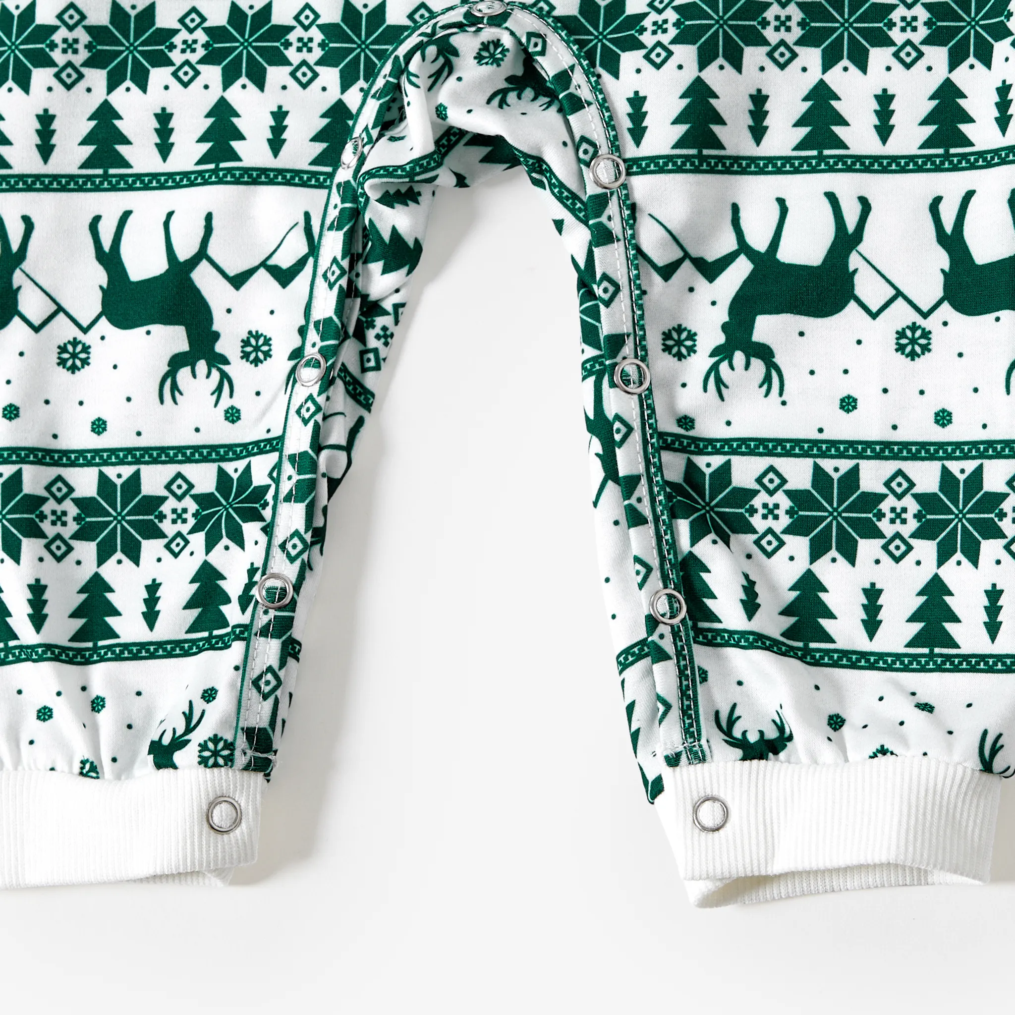 Christmas Family Matching Green Festival Theme Print Tops and Mesh Splicing Dresses Sets Green image 5
