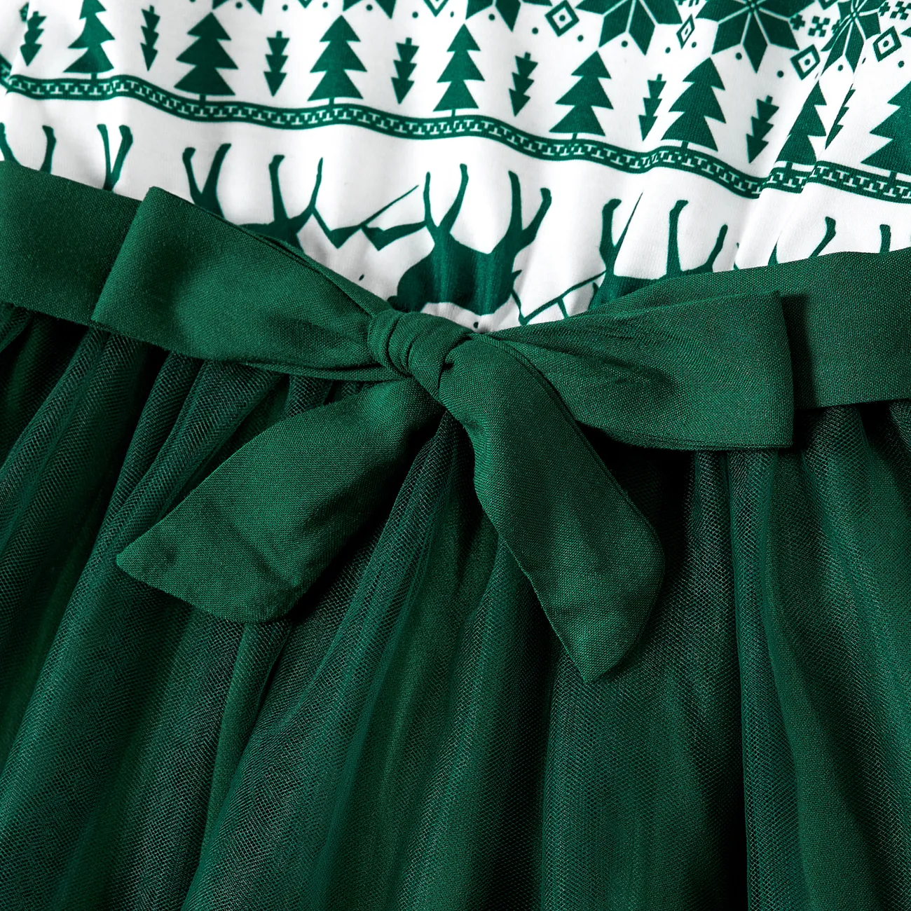 Weihnachten Familien-Looks Langärmelig Familien-Outfits Sets grün big image 1
