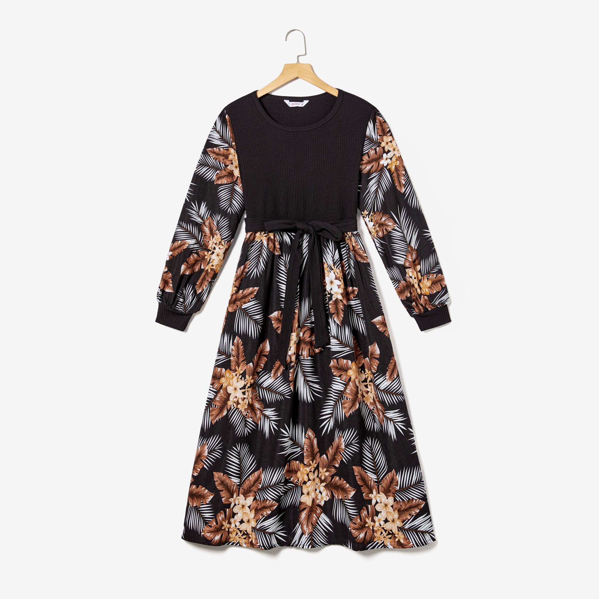 

Mommy and Me Tropical Floral Print Bow Decor Long-sleeve Dresses