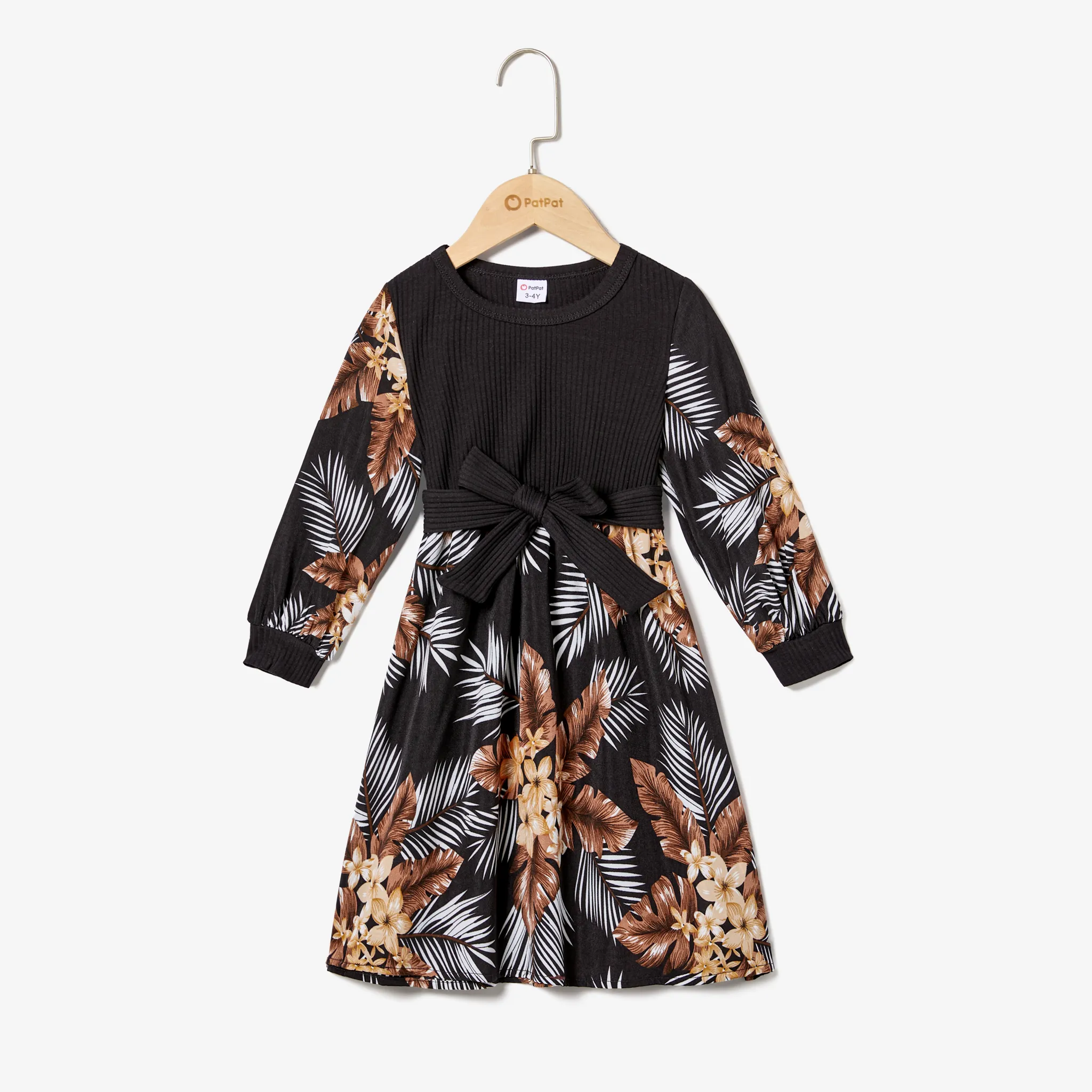 

Mommy and Me Tropical Floral Print Bow Decor Long-sleeve Dresses