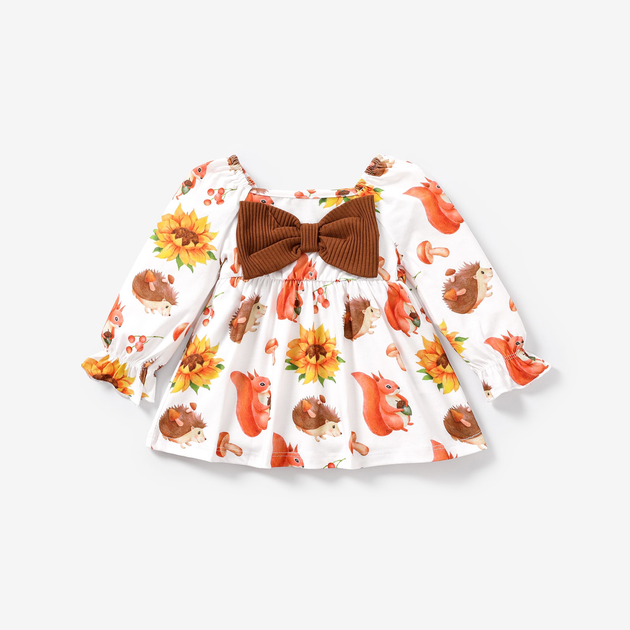 Baby Girl  Bow Design Hyper-Tactile 3D Animal Pattern Dress