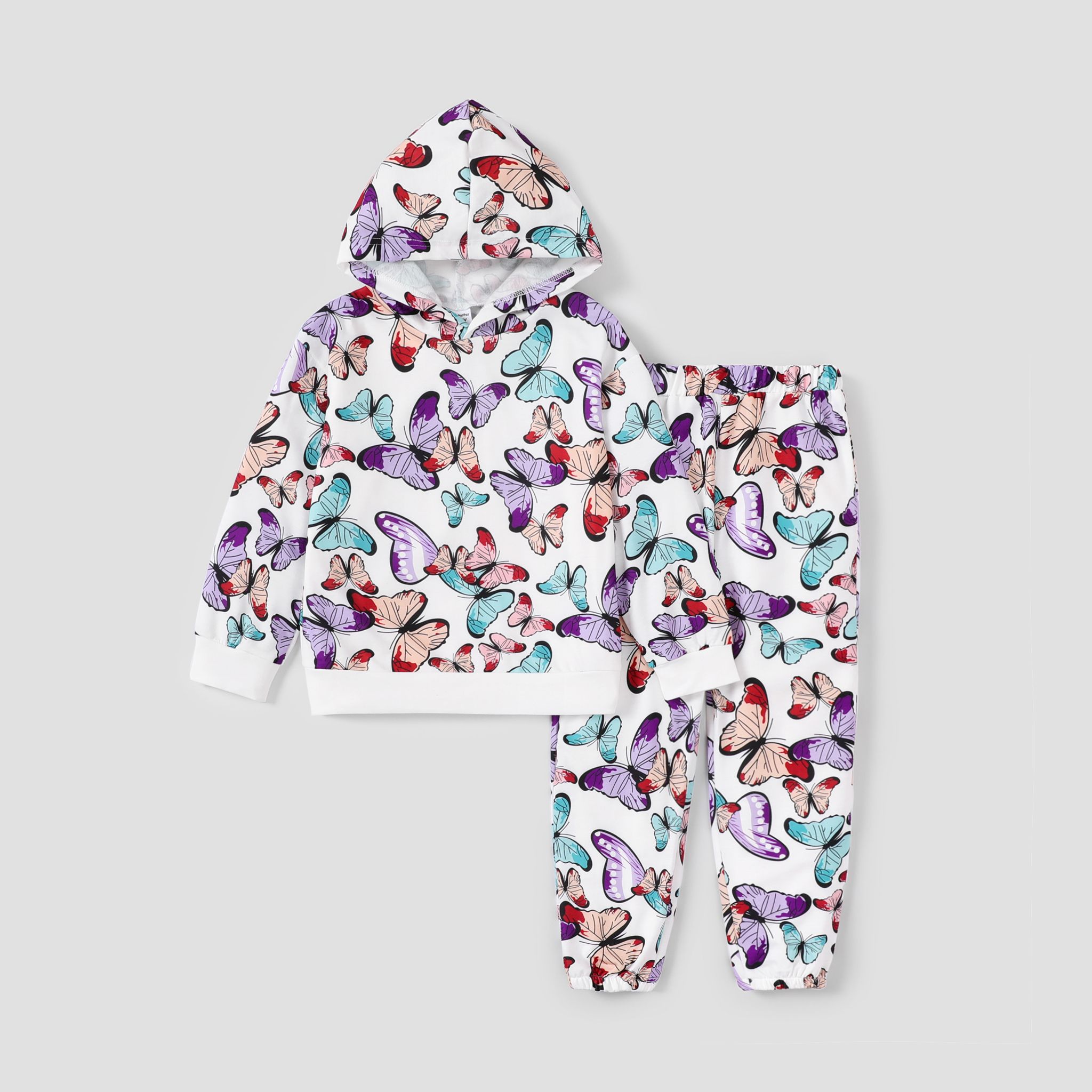 2PCS Kid Girl Fashionable  Animal Pattern Hooded Set