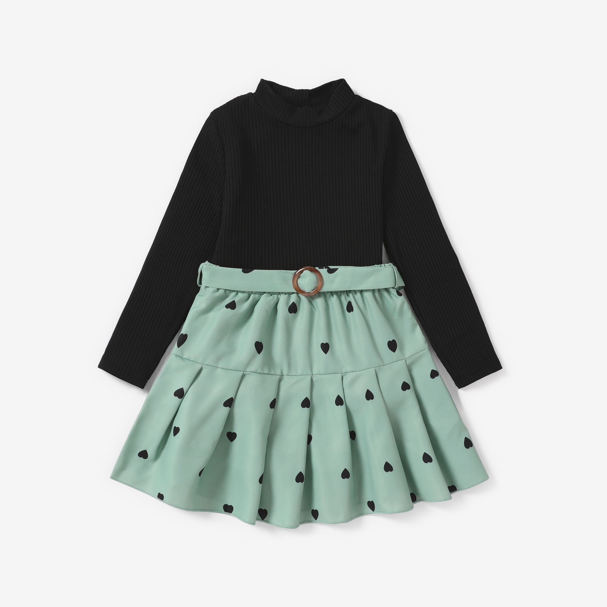 3PCS Kid Girl Sweet Heart-shaped Skirt Set