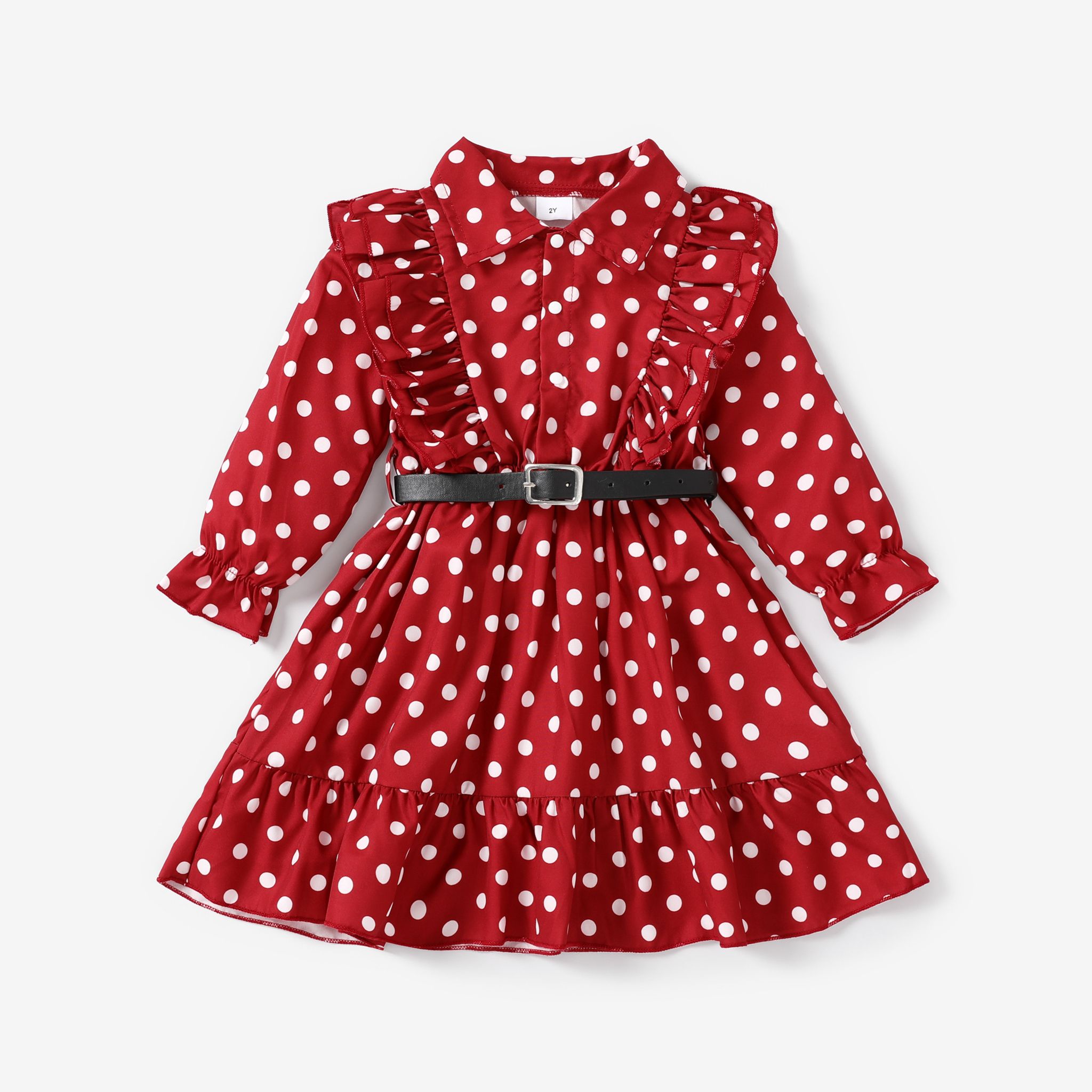 Toddler Girl Sweet Polka Dot Flutter Sleeve Dress