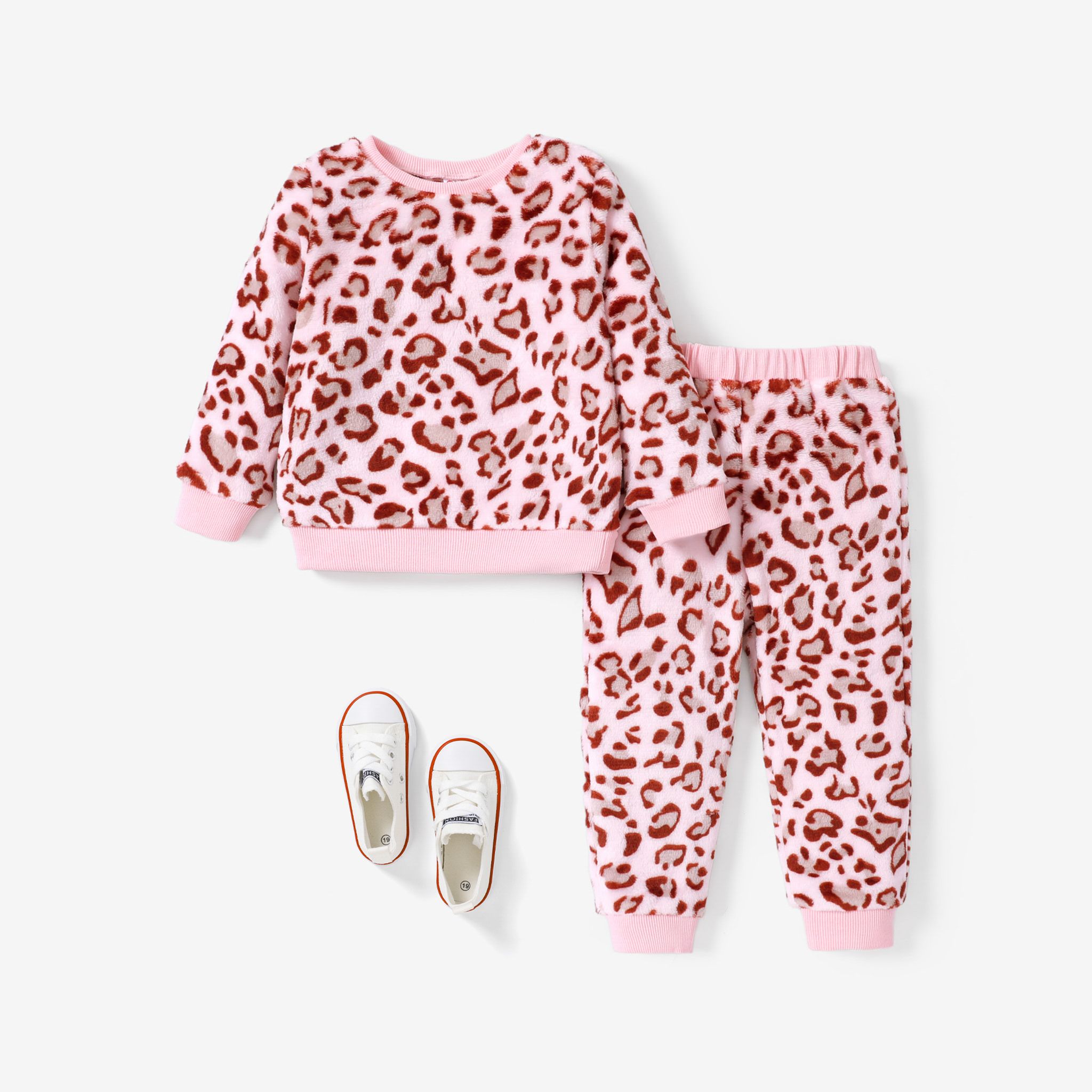 

2PCS Toddler Girls Childlike Leopard Grain Animal Pattern Set