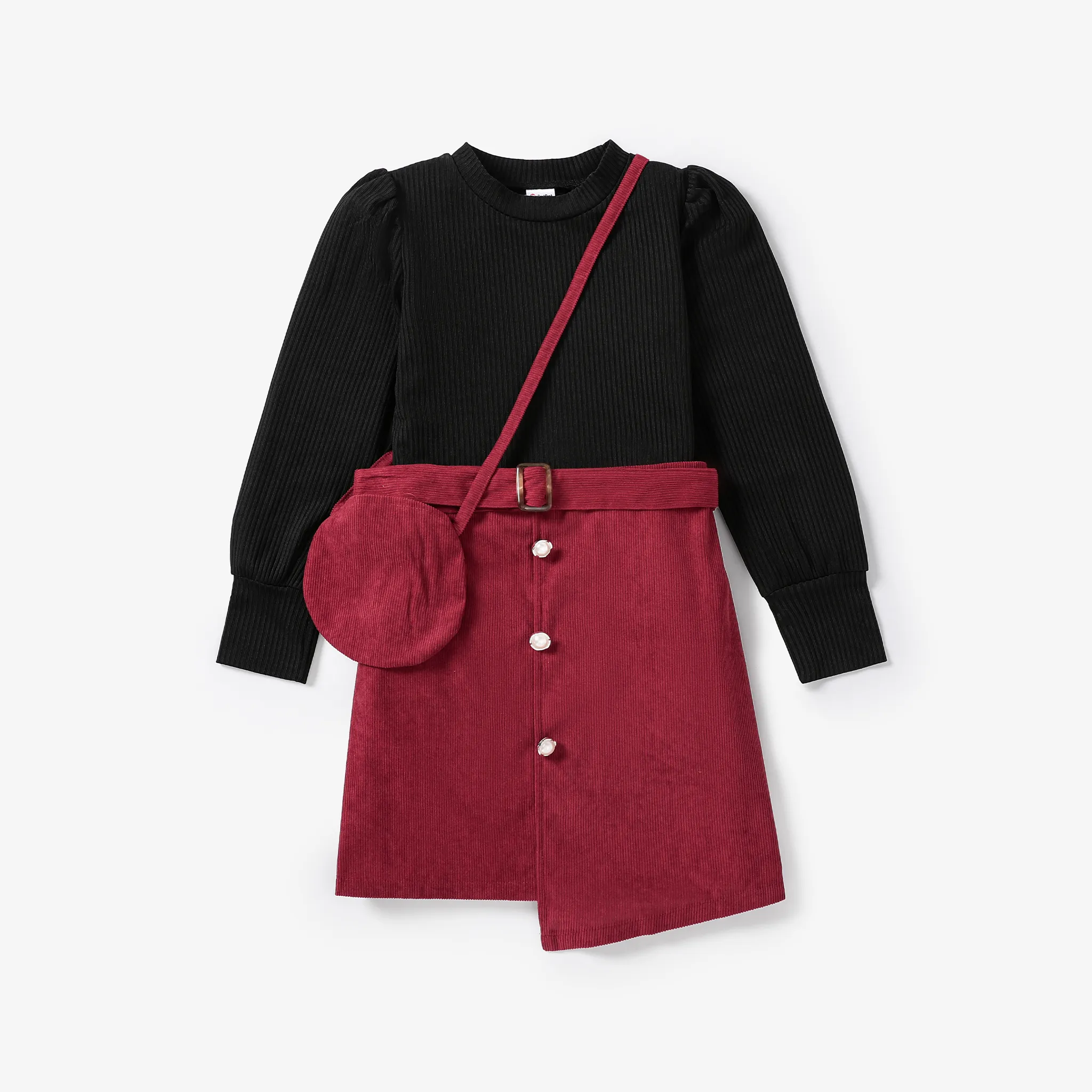 3PCS Toddler Girl Sweet Asymmetrical Skirt Set