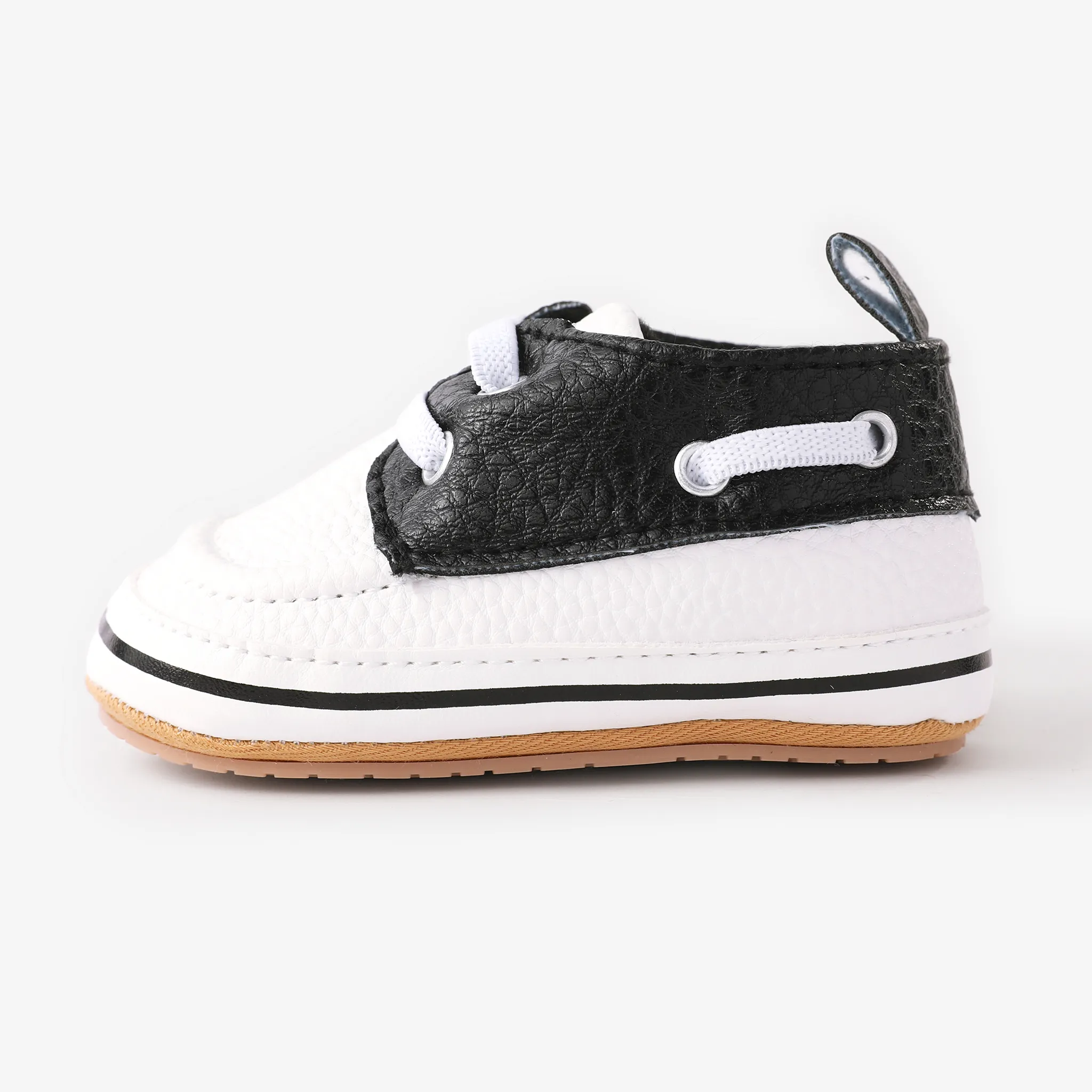 Baby & Toddler Color-block Lace-up Design Soft Sole Prewalker Shoes White image 3
