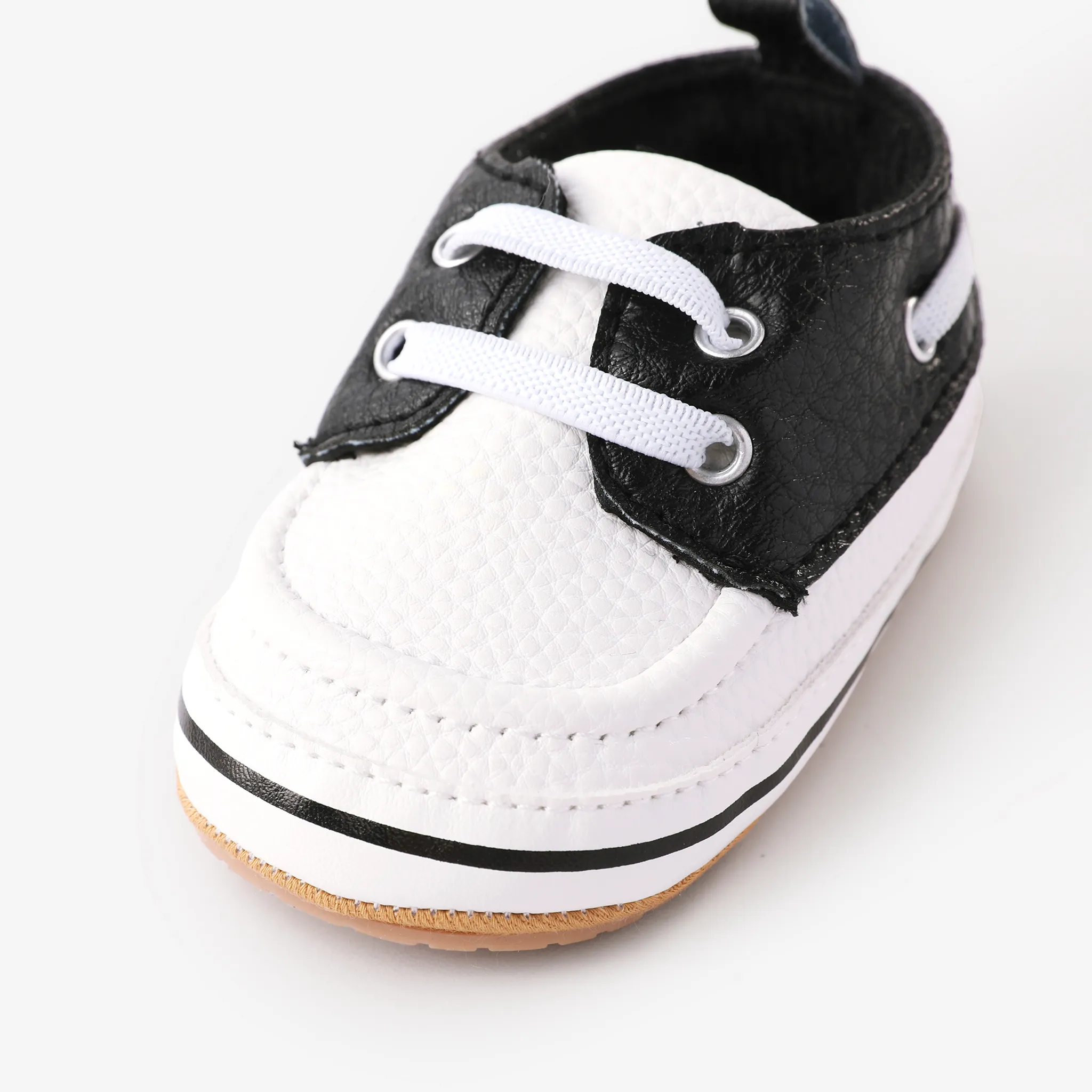 Baby & Toddler Color-block Lace-up Design Soft Sole Prewalker Shoes White image 5