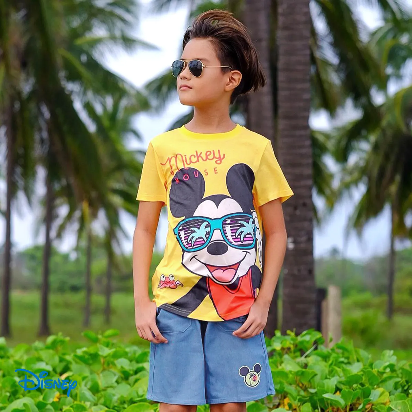 Disney Mickey and Friends Toddler/Kid Boy 2pcs Naia™ Character Print Short-sleeve Tee and Shorts Set  image 2