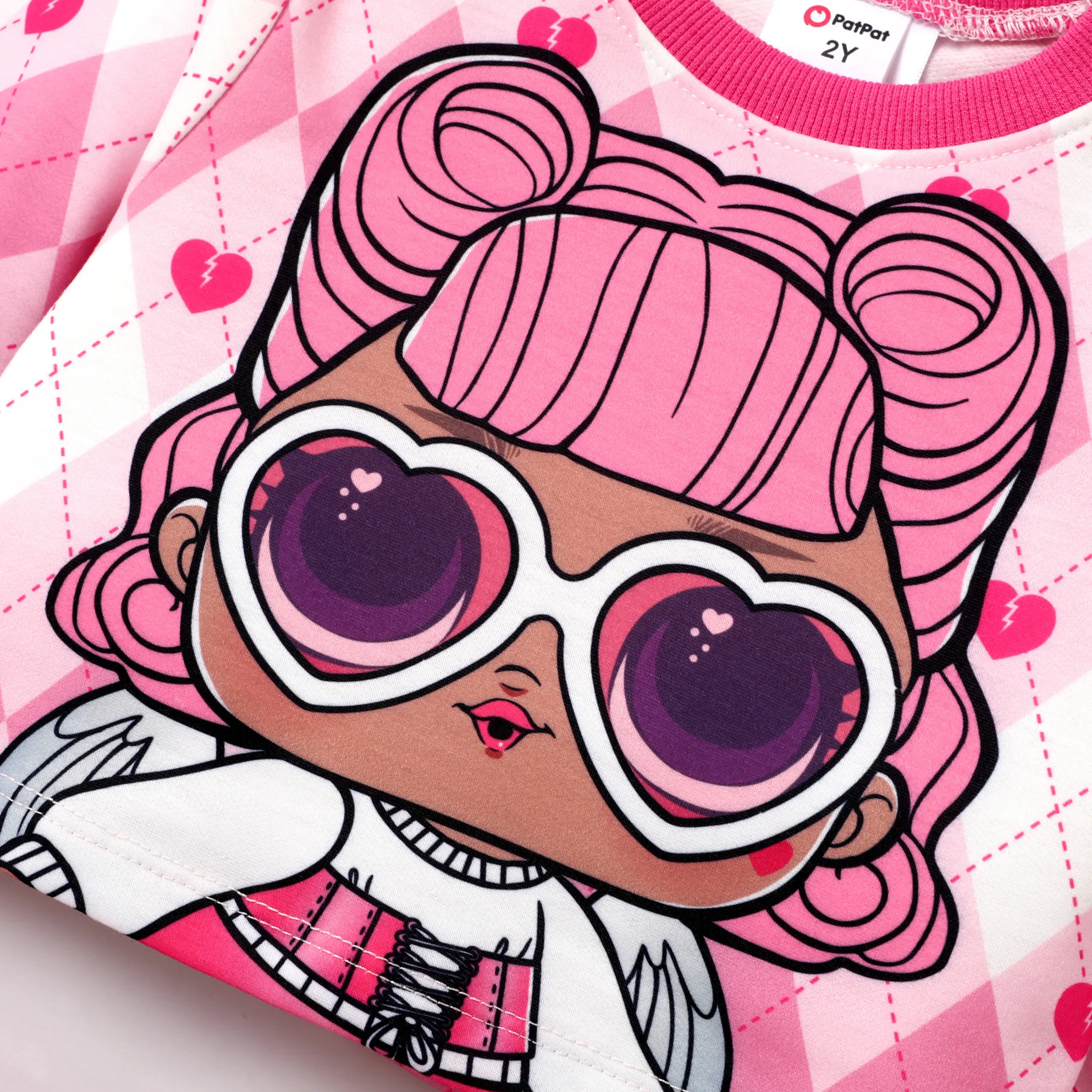 L.O.L. SURPRISE! Toddler Girl Glitter Hem Character Pattern Top with Crossbody Bag Skirt Suit  Roseo image 2