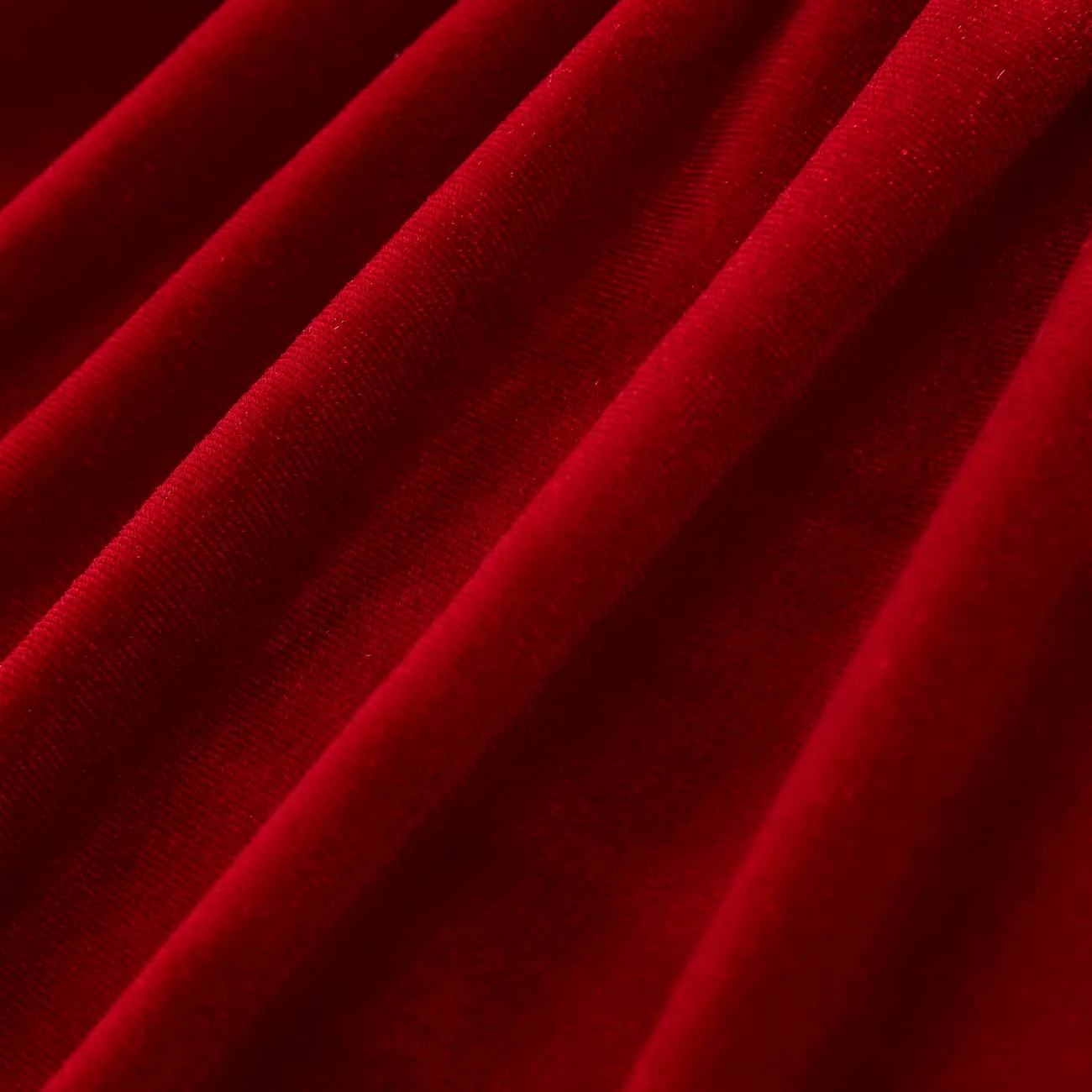 Christmas Sweet Toddler Girl Solid color Velvet material Dress Set Red big image 1