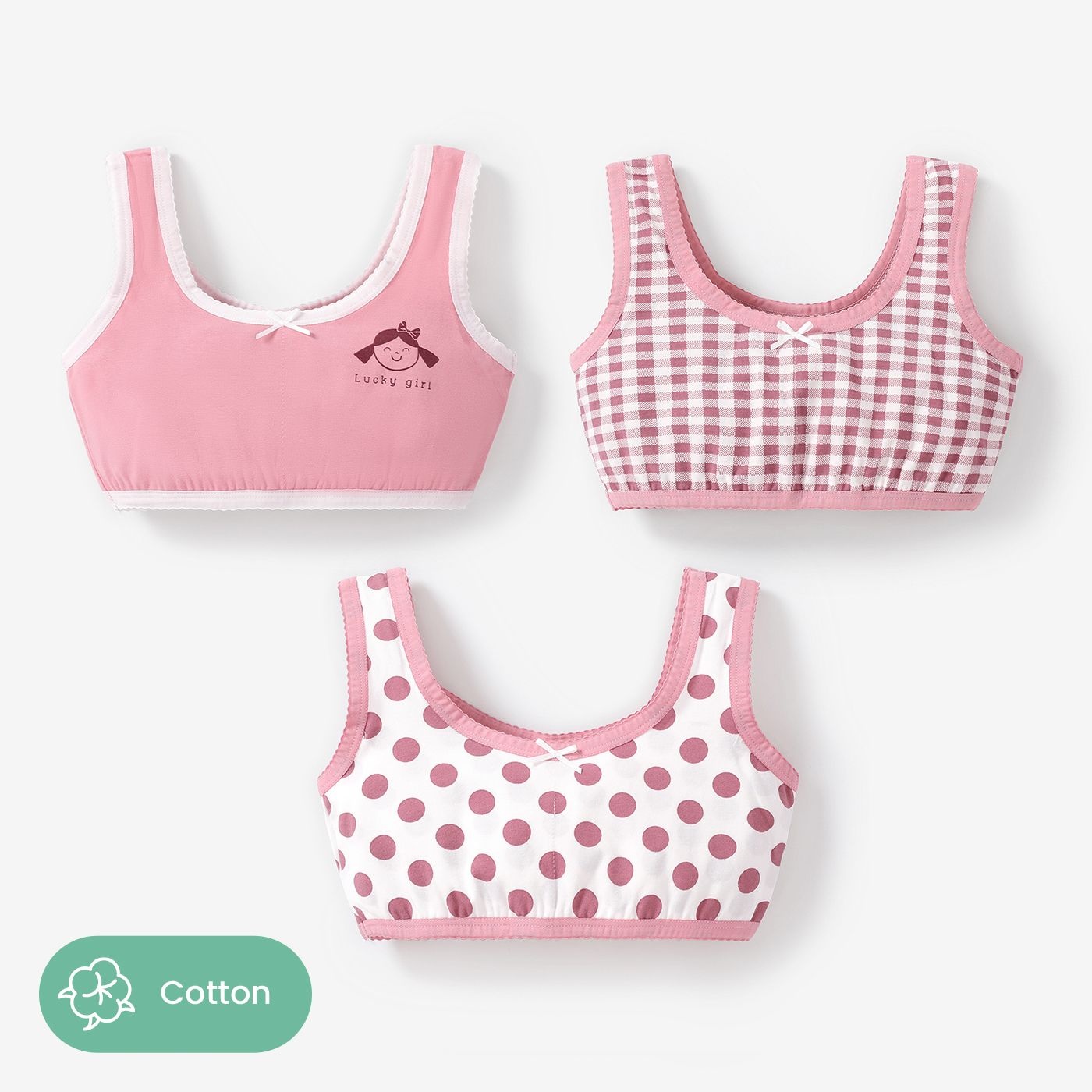 Toddler/Kid Girl Solid Basic Pattern Underwear(1 Top Or 4 Bottom)