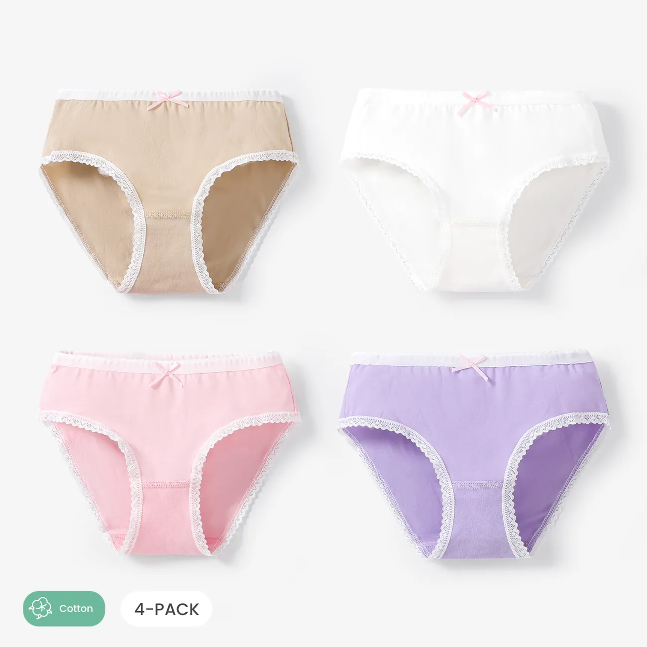 Kid Girl 4pcs Casual Underwear Set Multi-color big image 1