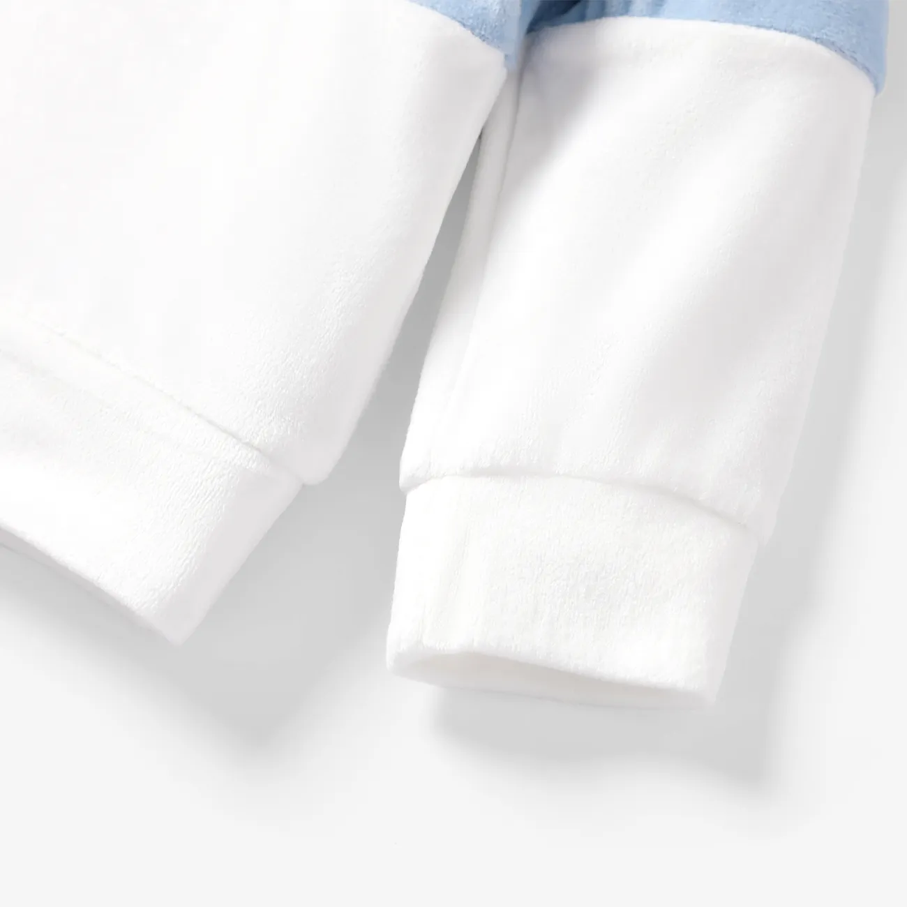 2PCS Baby Boy Solid Color Avant-garde Long Sleeve Set Blue big image 1