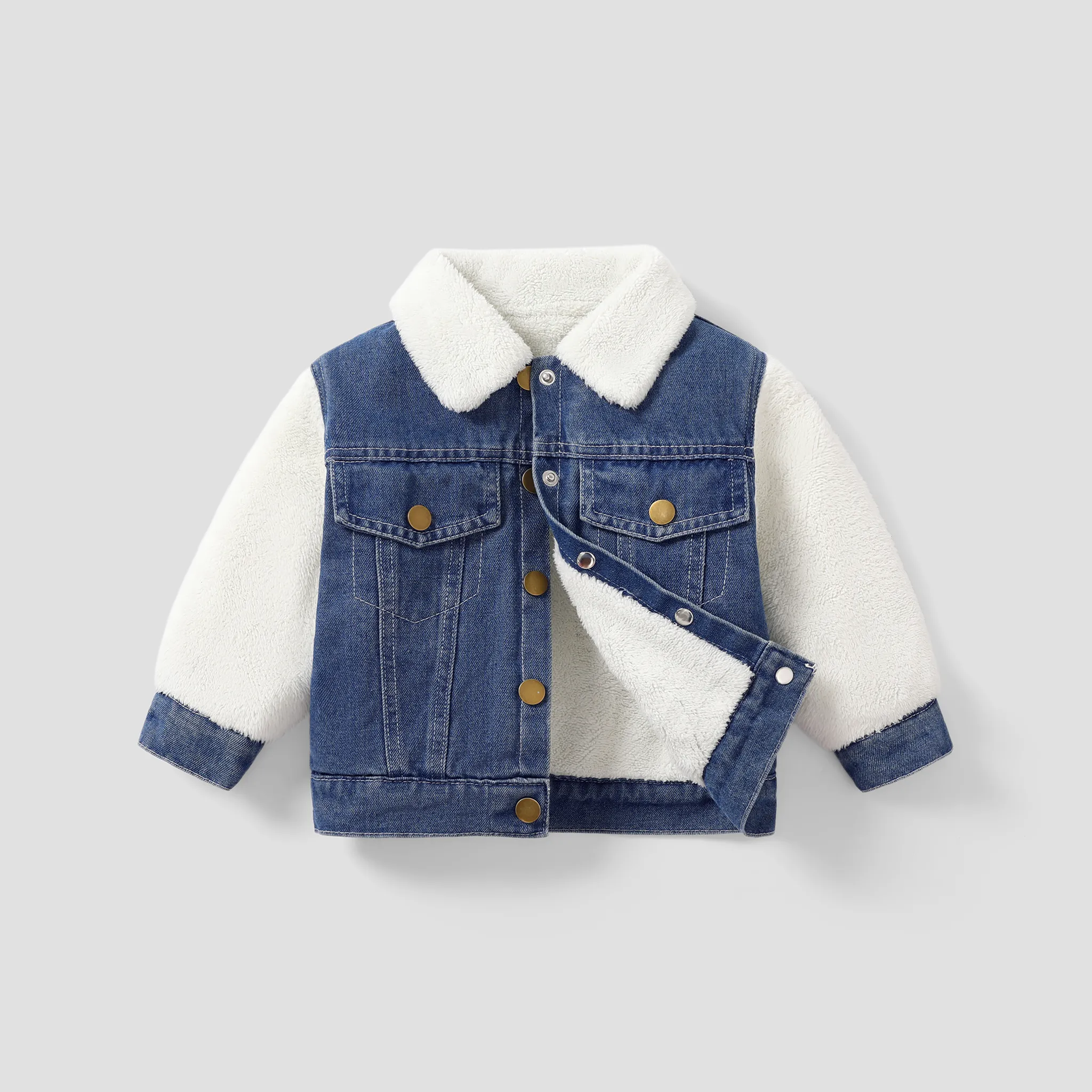Toddler Girl/Boy Solid Color Basic Fleece Polyester Cotton Blend Botton Coat