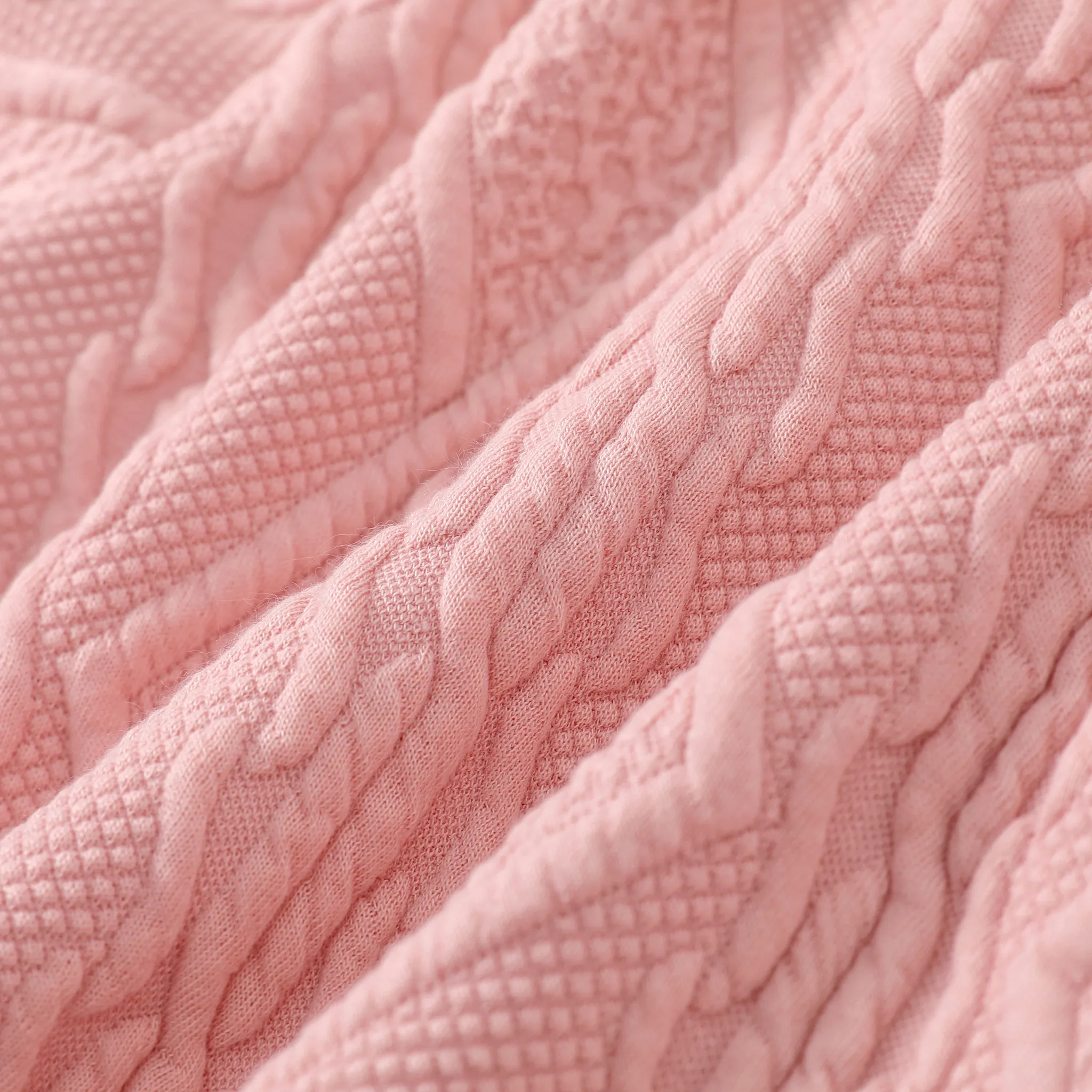   2PCS Baby Girl Solid Color Hyper-Tactile Long Sleeve Set Pink image 5