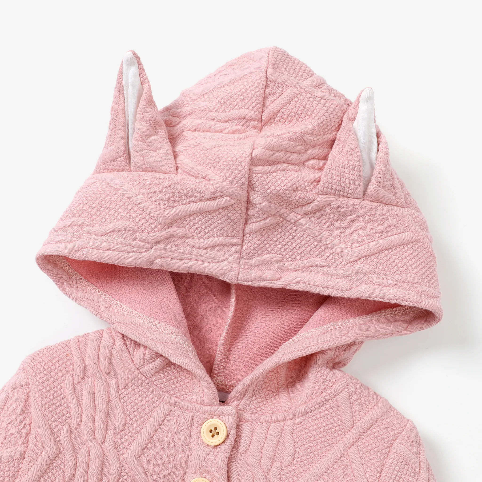   2PCS Baby Girl Solid Color Hyper-Tactile Long Sleeve Set Pink image 3