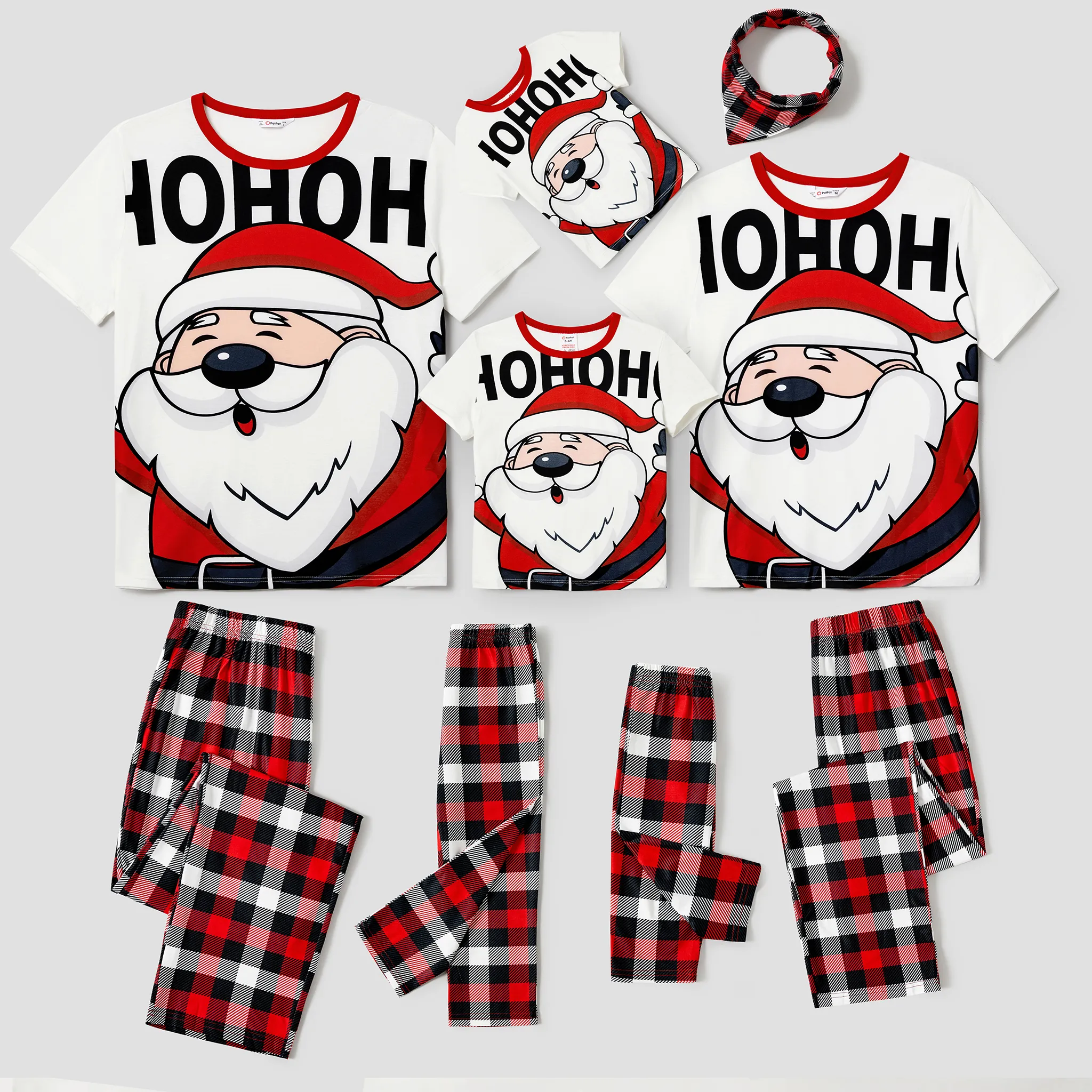Christmas Family Matching Santa Print Short-sleeve Pajamas Sets(Flame resistant)