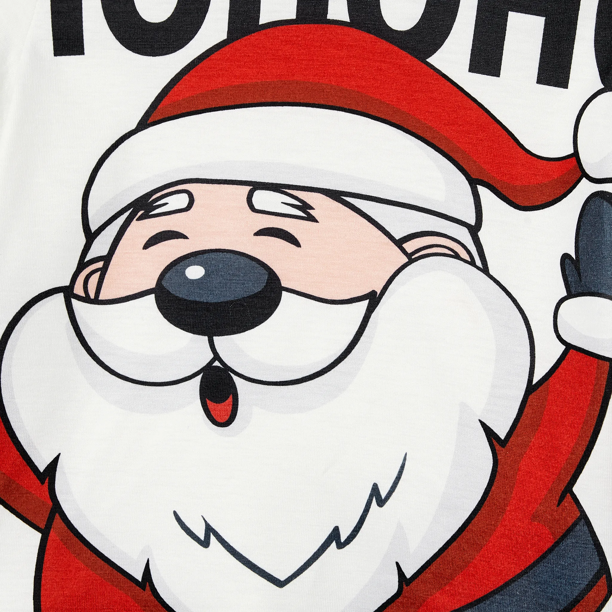 Christmas Family Matching Santa Print Short-sleeve Pajamas Sets(Flame resistant) Red image 6