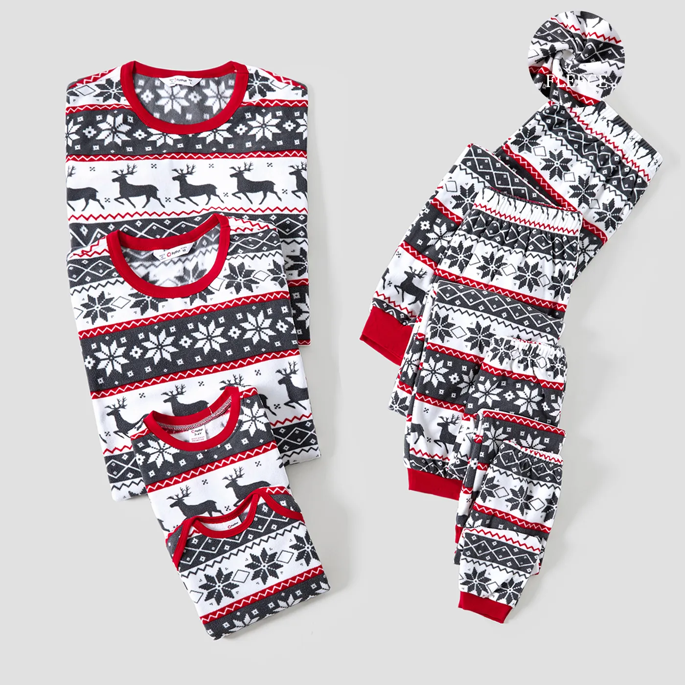 Christmas Polar Bear and Letter Print Family Matching Long-sleeve Pajamas Sets (Flame Resistant)