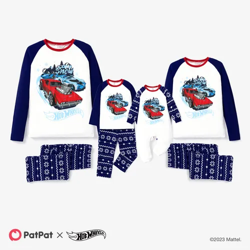 Hot Wheels Christmas Family Matching Character Graphic Sweatshirt and Pants Pajamas Sets