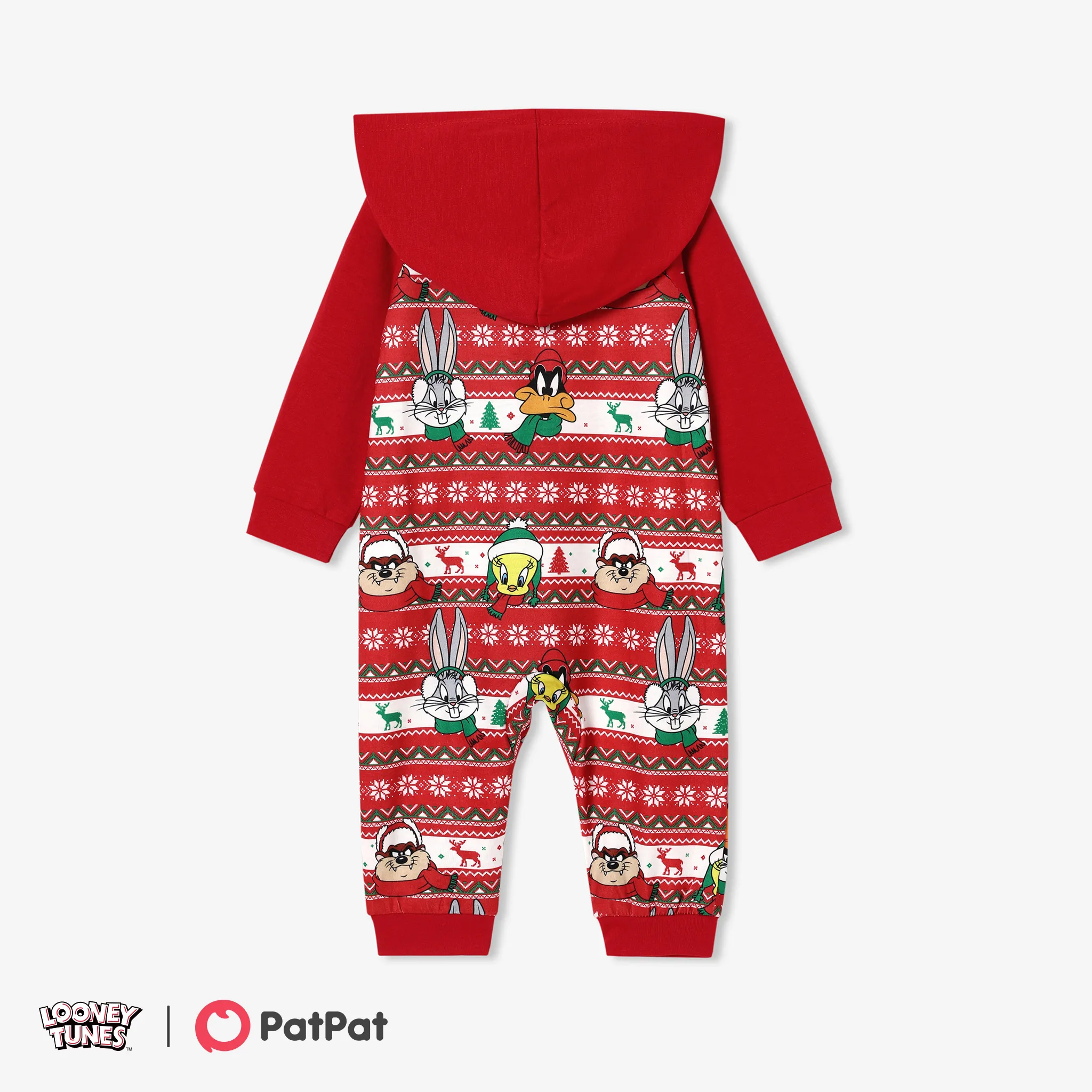 Looney Tunes Family Matching Long-sleeve Christmas Print Pajamas  (Flame Resistant) Red image 2