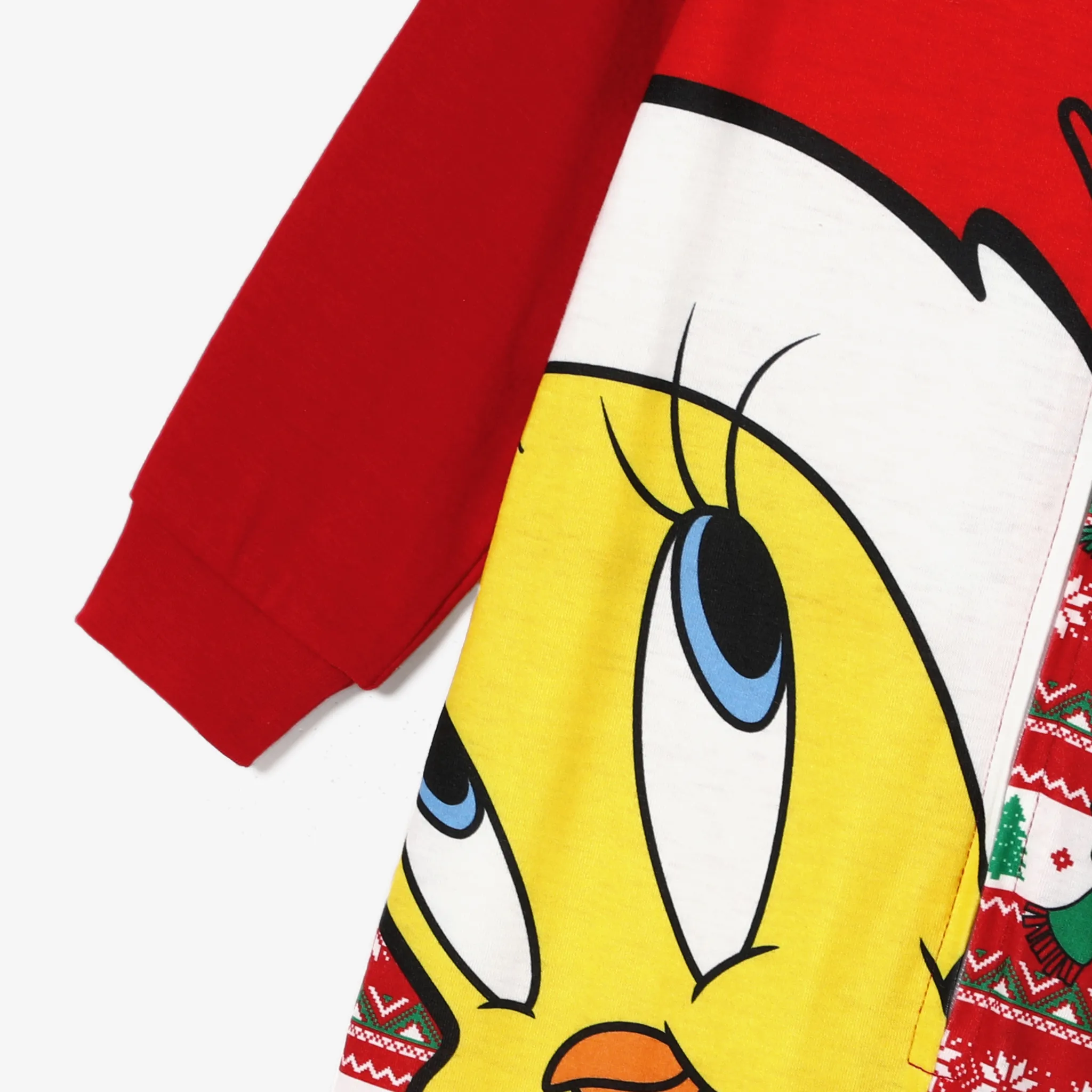 Looney Tunes Family Matching Long-sleeve Christmas Print Pajamas  (Flame Resistant) Red image 3