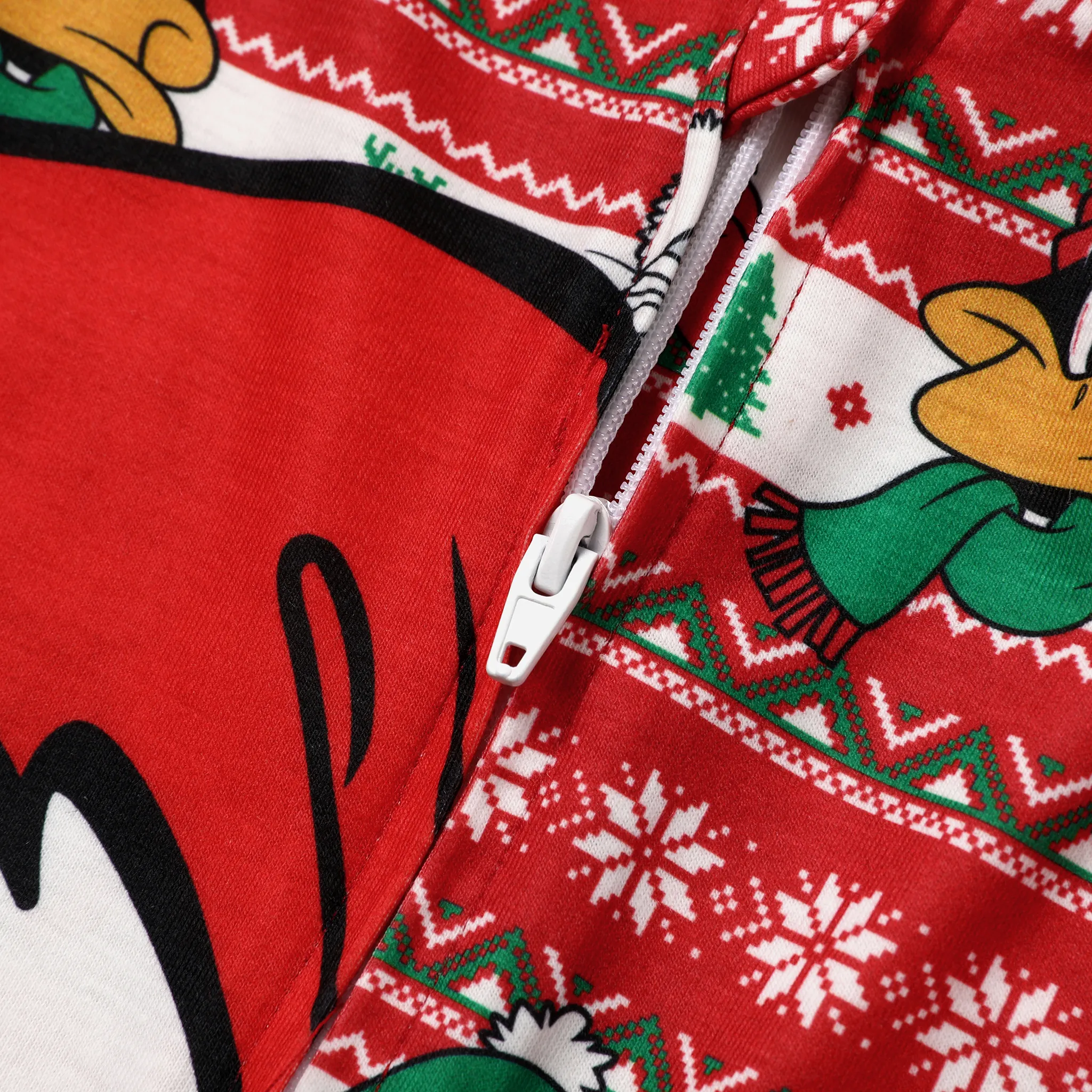 Looney Tunes Family Matching Long-sleeve Christmas Print Pajamas  (Flame Resistant) Red image 5
