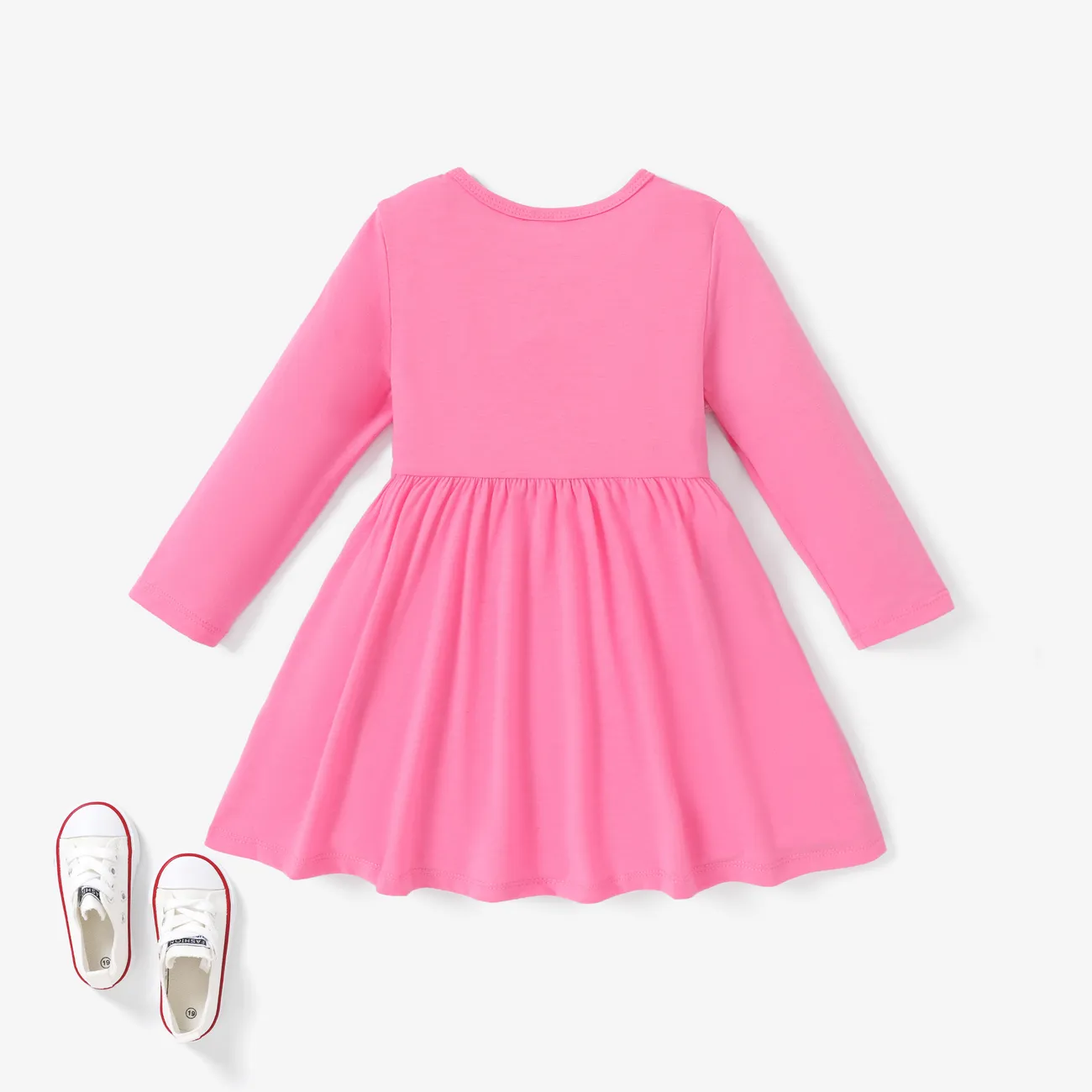 Toddler Girl Hyper-Tactile 3D Geometric Pattern Bowknot design Dress  Pink big image 1