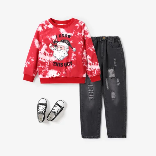 Kid Girl/Boy Christmas Santa Claus Pattern Sweatshirt