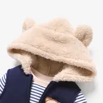 3pcs Baby Boy Childlike Bear Pattern Fluffy Hooded Set  image 4