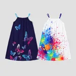 Kid Girl Painting/Butterfly Print Cami Dress  image 2