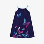 Kid Girl Painting/Butterfly Print Cami Dress Royal Blue