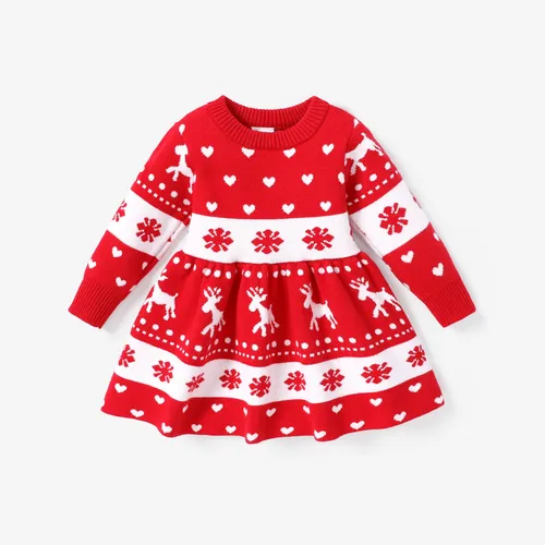 Christmas Baby Girl Sweet Sweater Dress