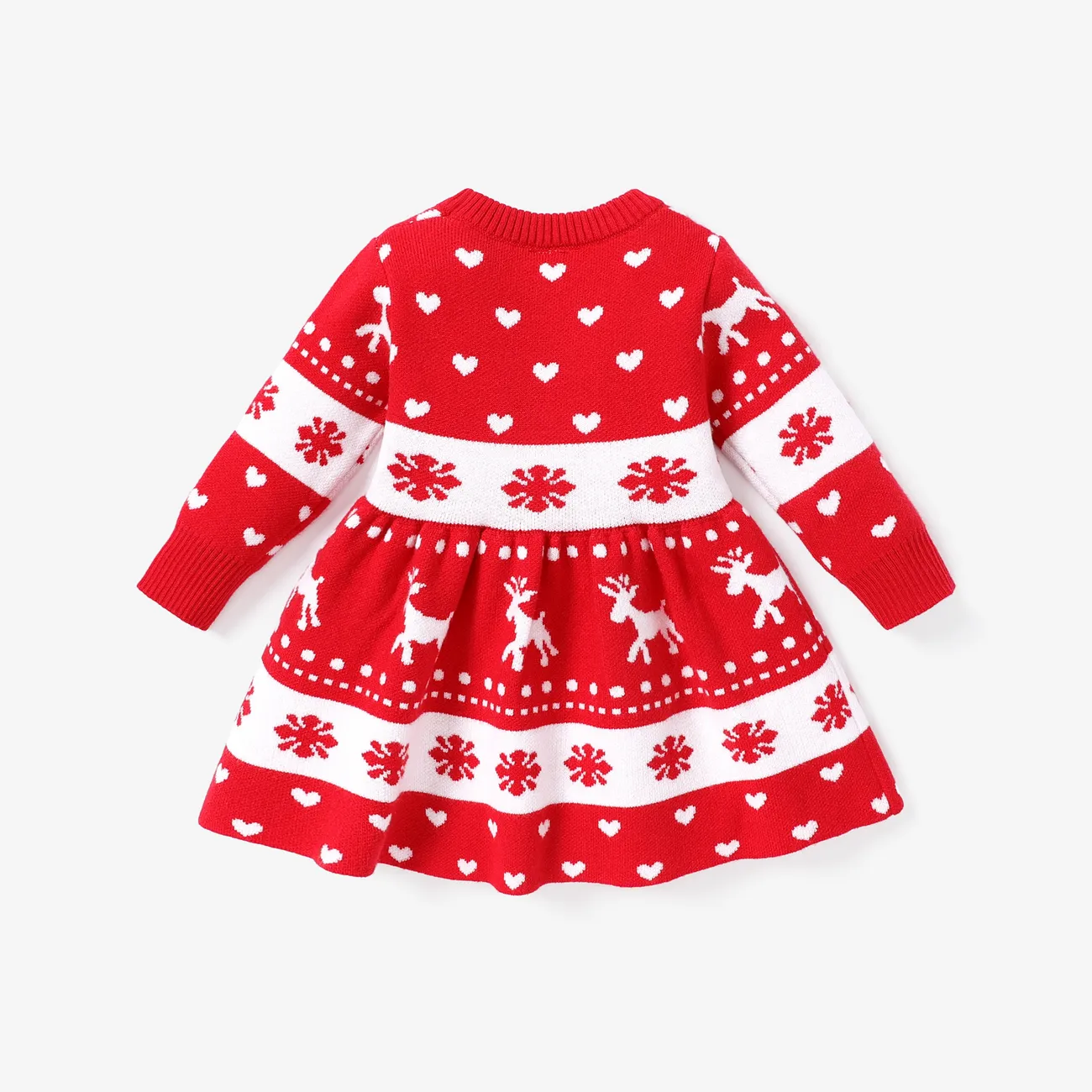 聖誕節 嬰兒 甜美 長袖 連衣裙 紅色 big image 1