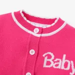 Baby Girl Sweet Grid Sweater Dress Set with Pleat Detail  image 3