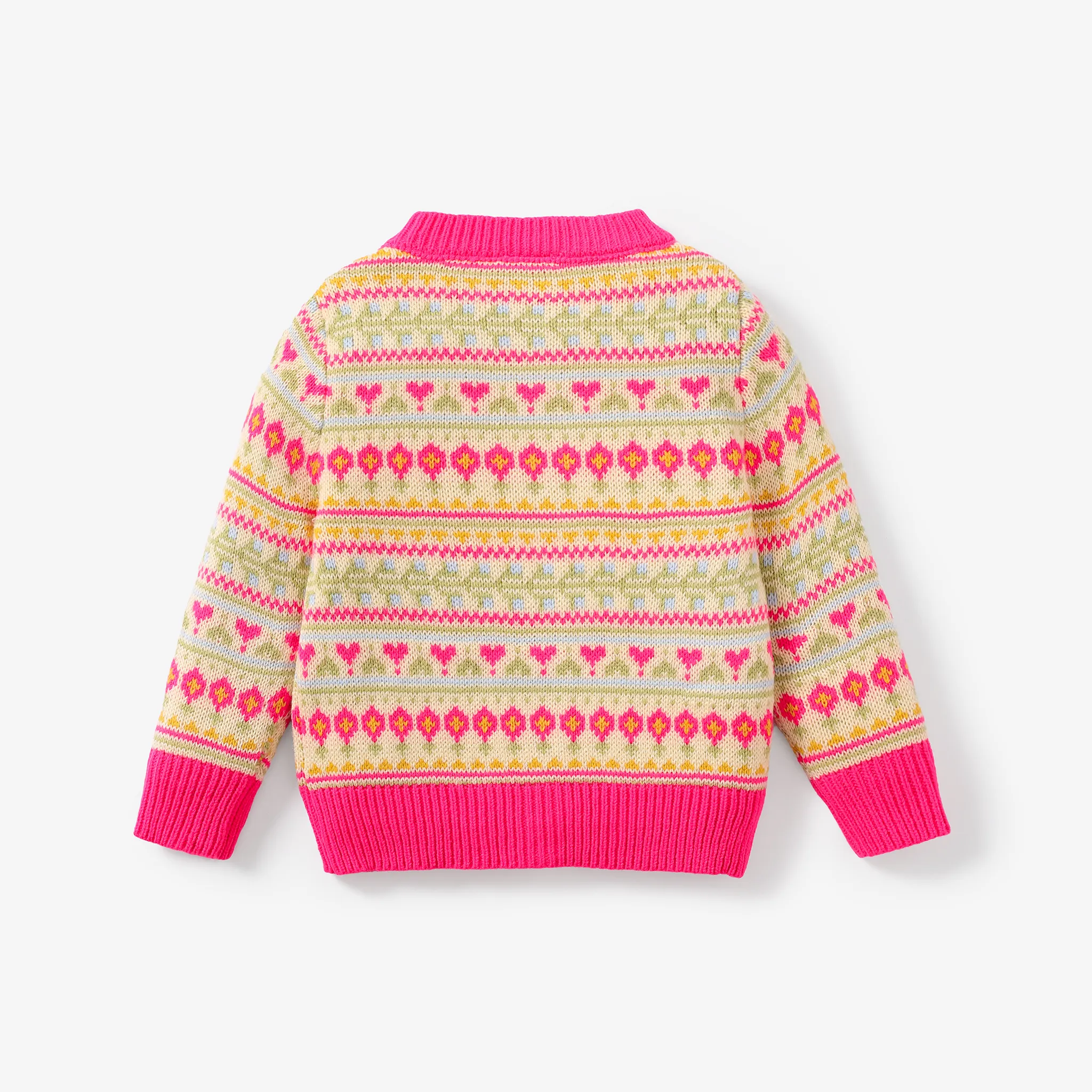 Sweet Toddler Girl Sweater with Secret Button and Broken Flower Pattern  image 5