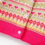 Sweet Toddler Girl Sweater with Secret Button and Broken Flower Pattern  image 4