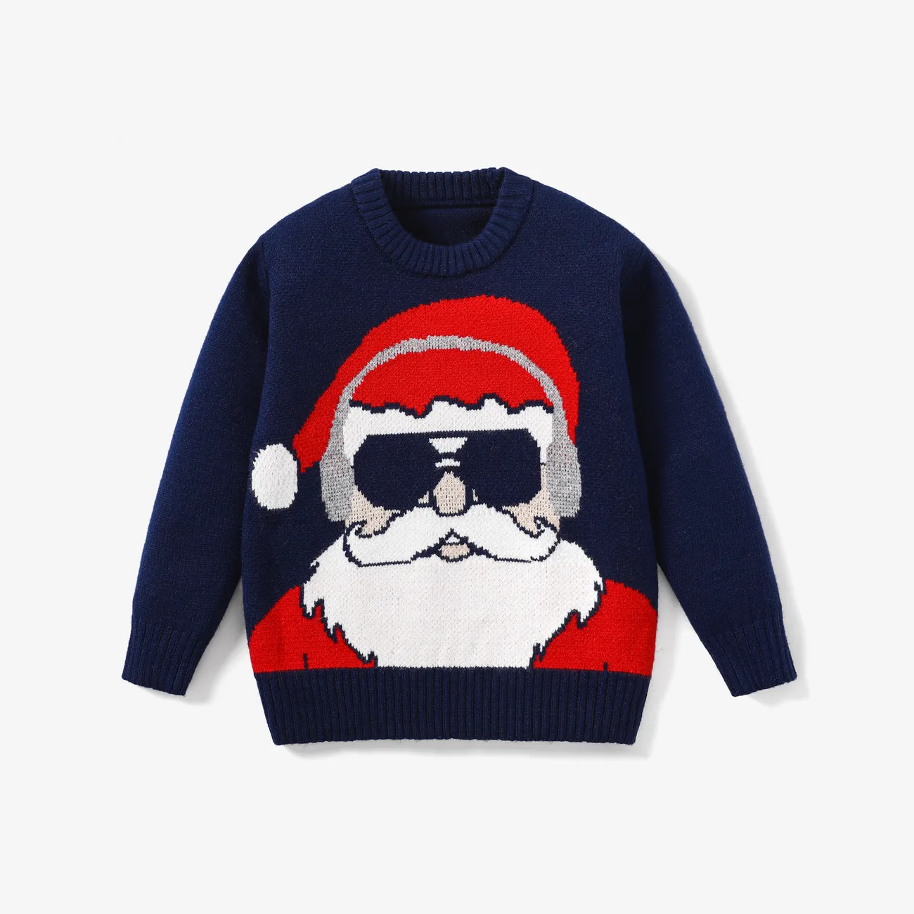 聖誕節 大童 中性 聖誕圖案 羊毛 毛衣 品藍色 big image 1