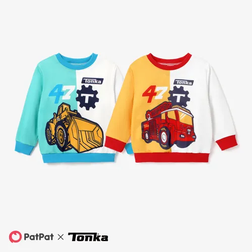Tonka Contrasting Color Positioning Printed Sweatshirt