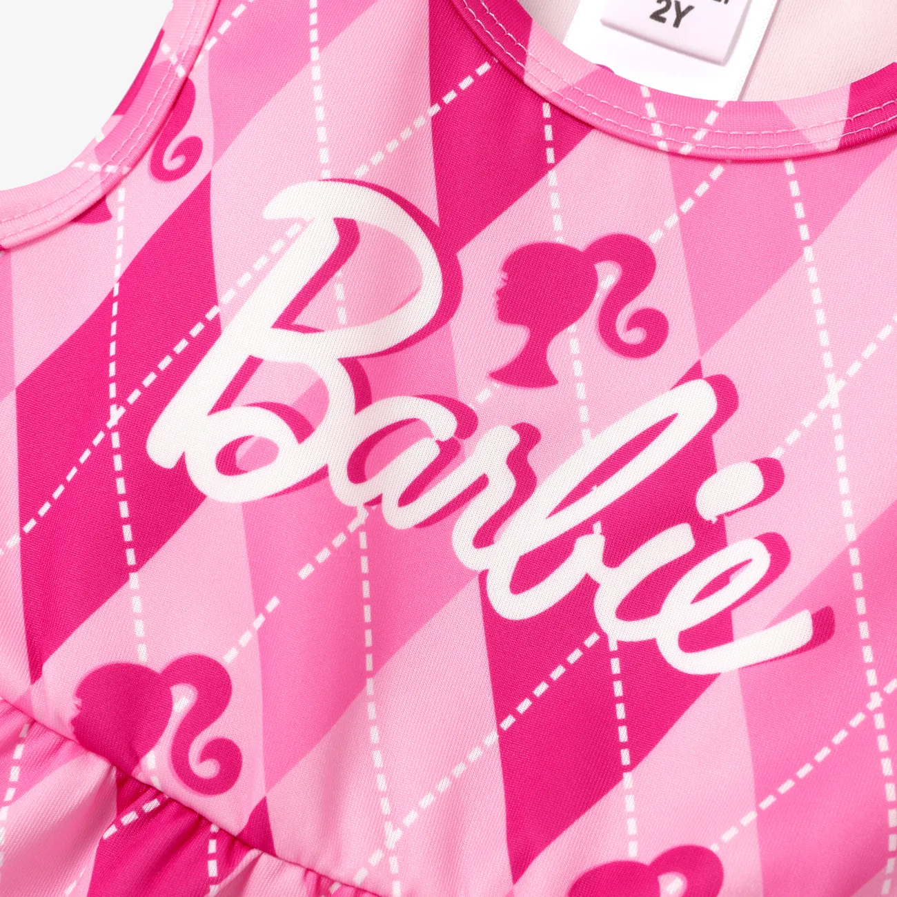 Barbie Toddler Girl Plaid Shawl and Dress Suit PINK-1 big image 1