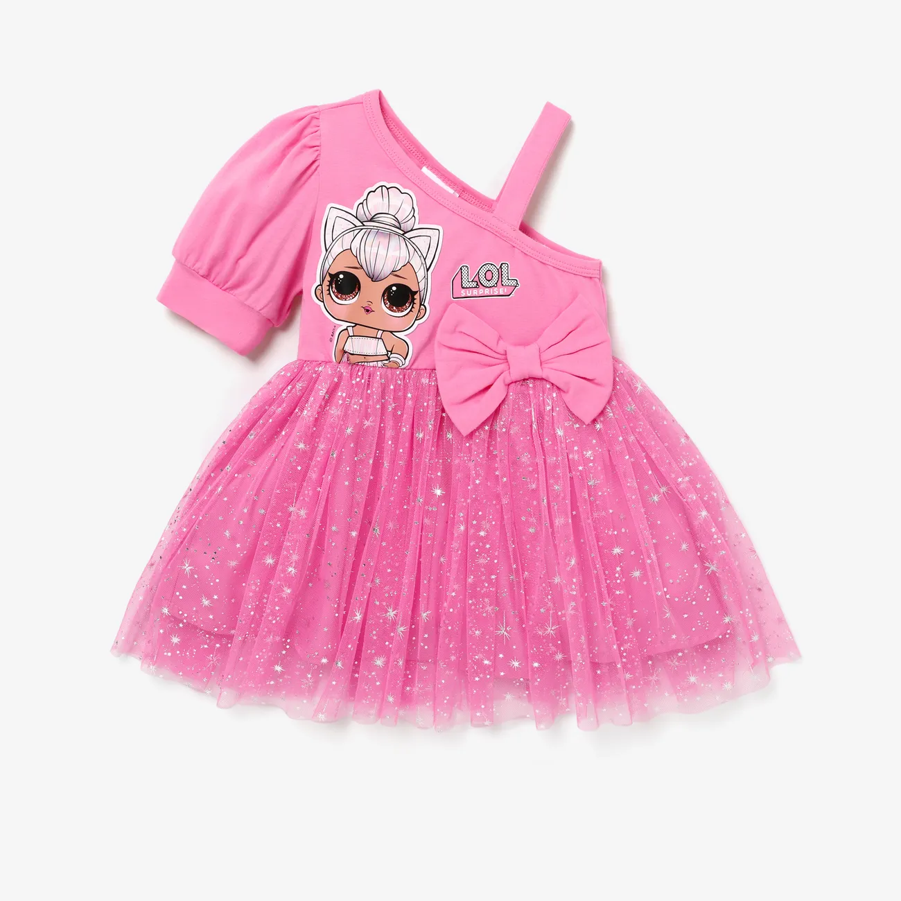 L.O.L. SURPRISE! Toddler Girls Mother's Day 1pc Graphic Print Off-shoulder Sparkle Dress Roseo big image 1