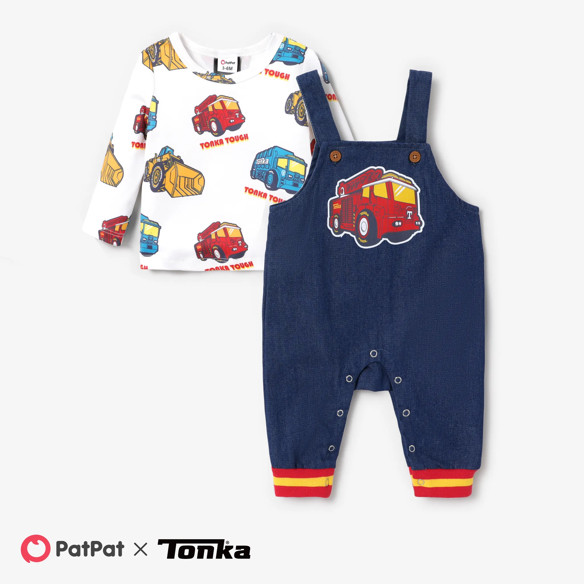 Tonka Colorful Top and Denim Jumpsuit Set 