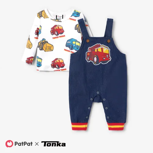 Tonka Colorful Top and Denim Jumpsuit Set 