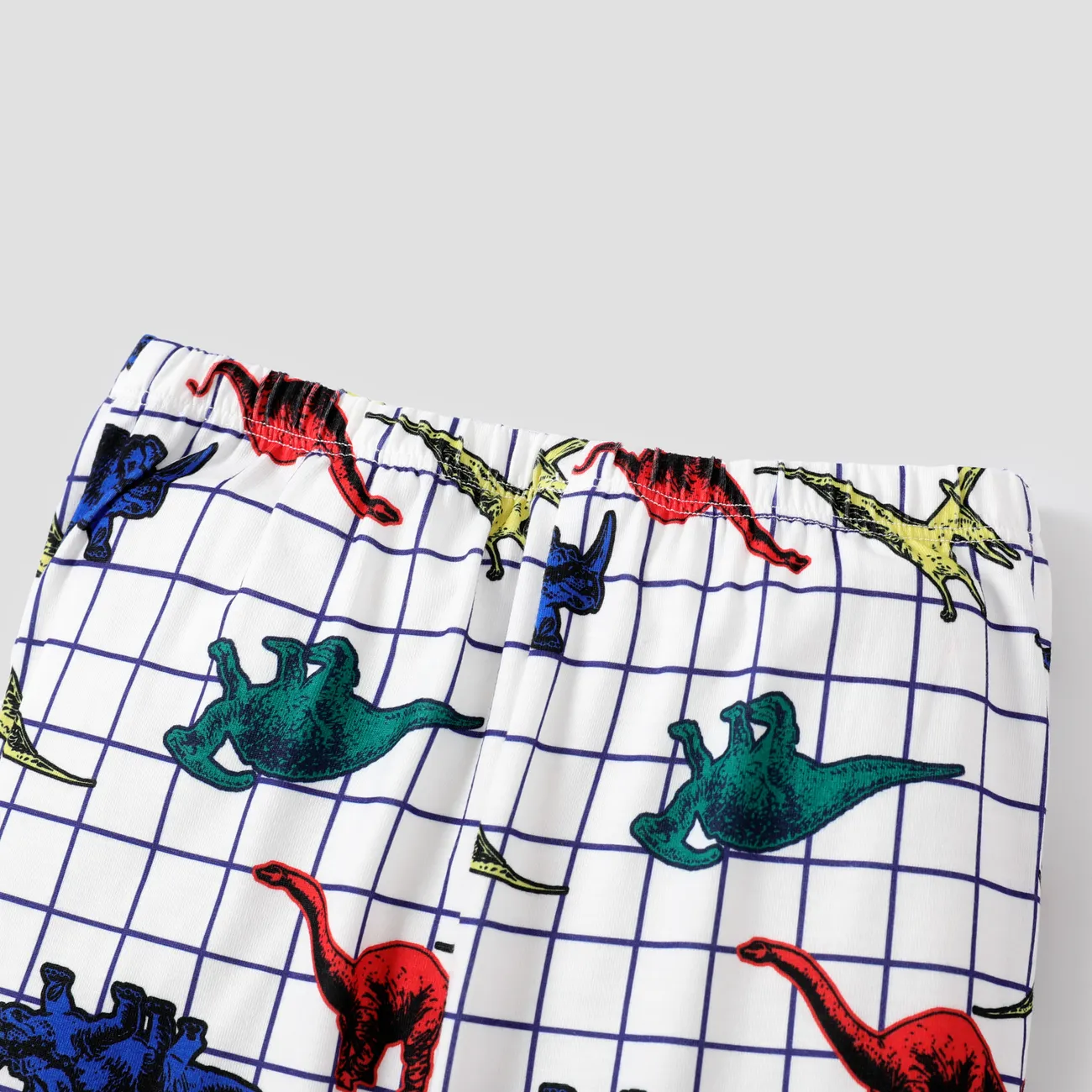 Toddler Boy 2pcs Childlike Dinosaur Pattern Pajamas Color block big image 1